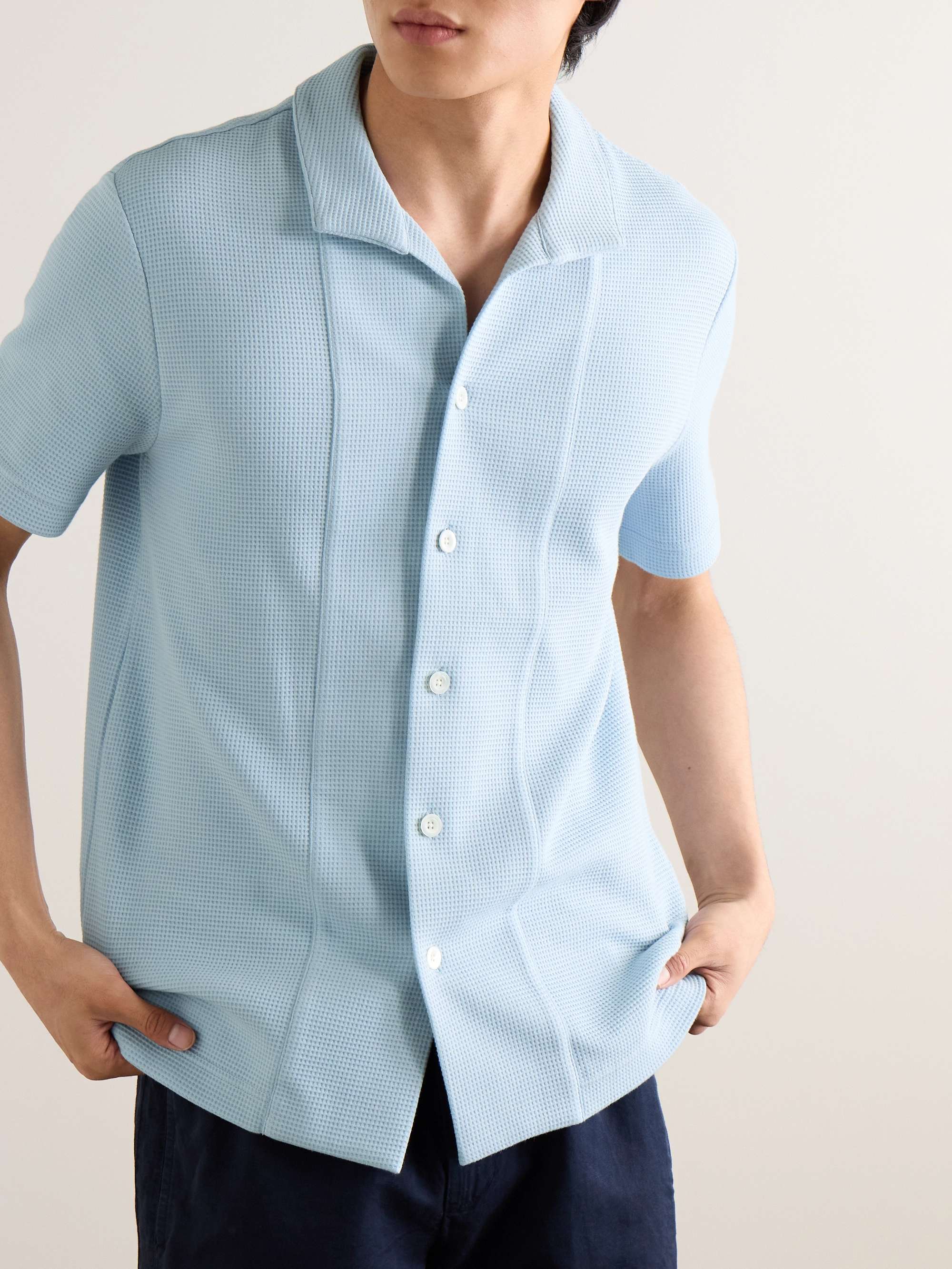Waffle-Knit Cotton Shirt view