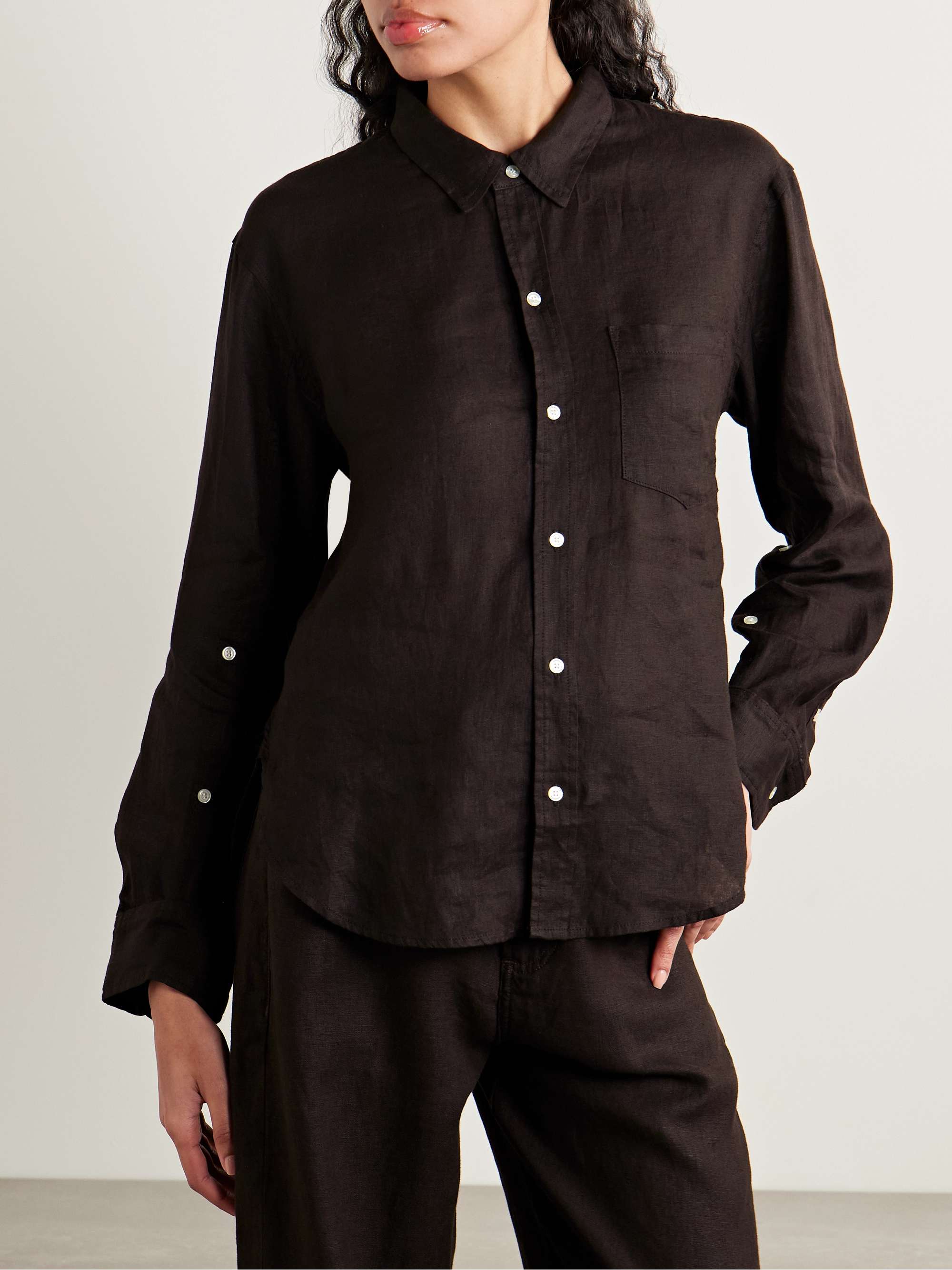 Kayla Shrunken linen shirt view