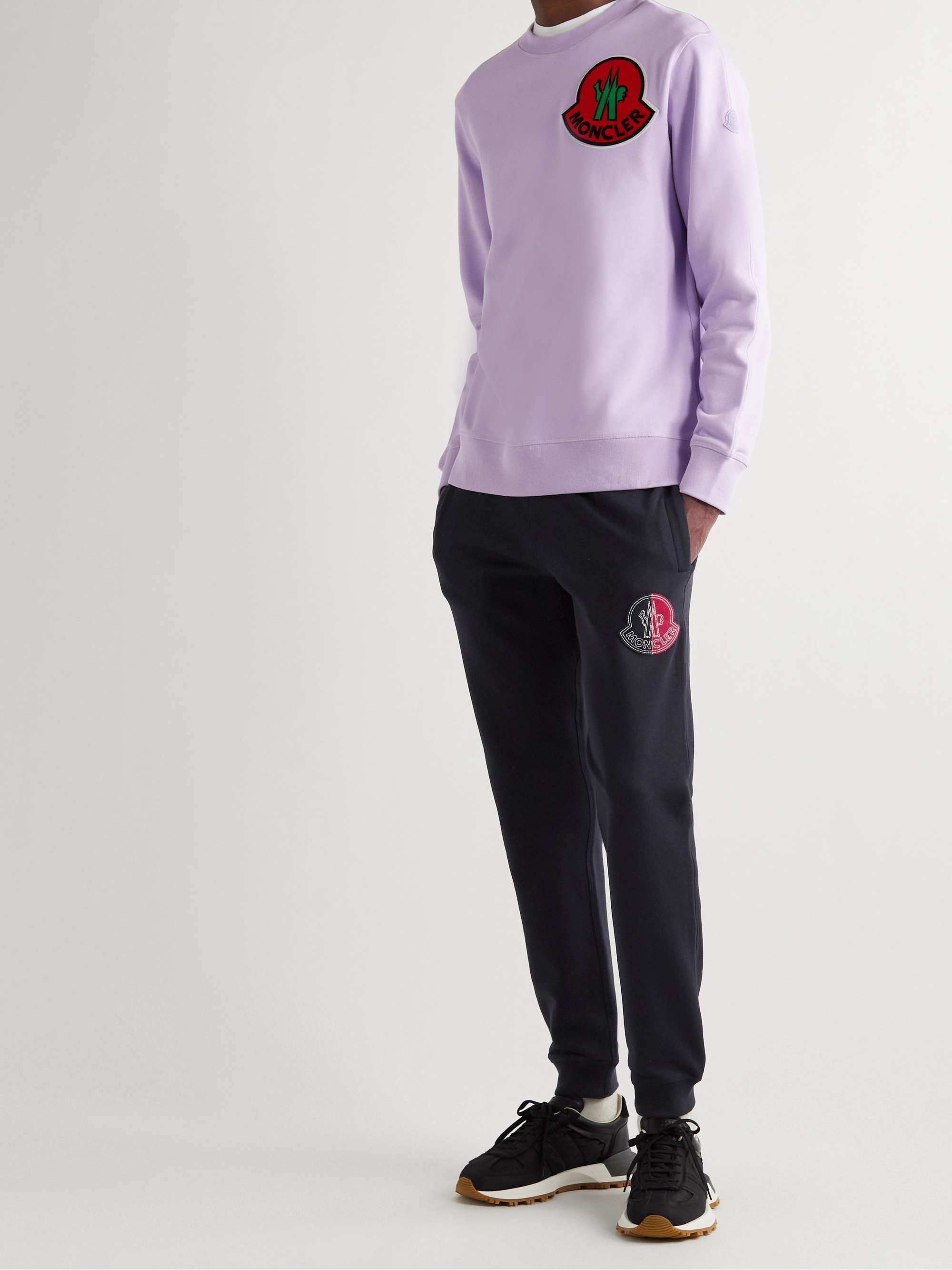 2 Moncler 1952 Tapered Logo-Appliquéd Cotton-Jersey Sweatpants view