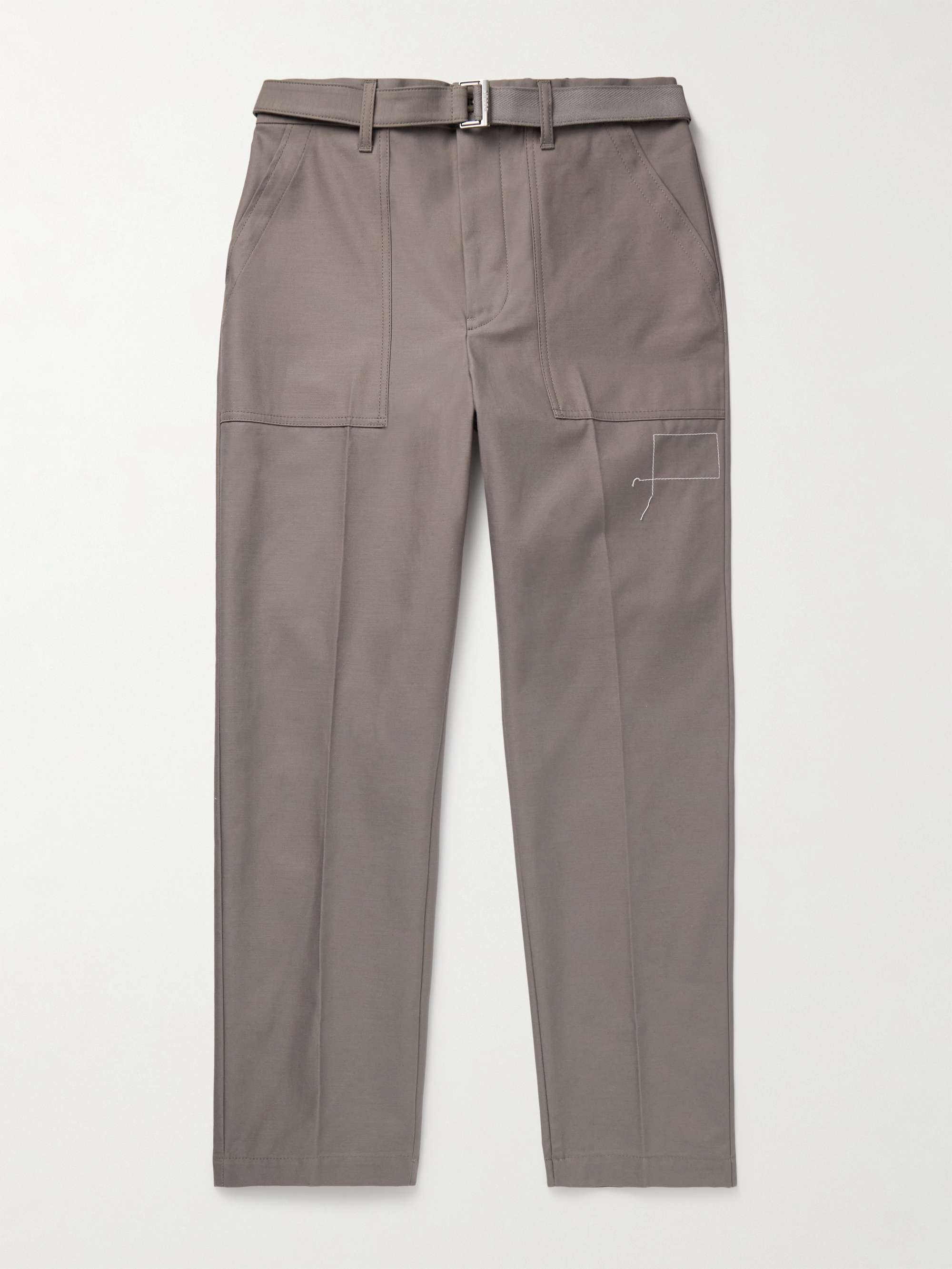 + WTAPS® Slim-Fit Straight-Leg Belted Embroidered Cotton Trousers view