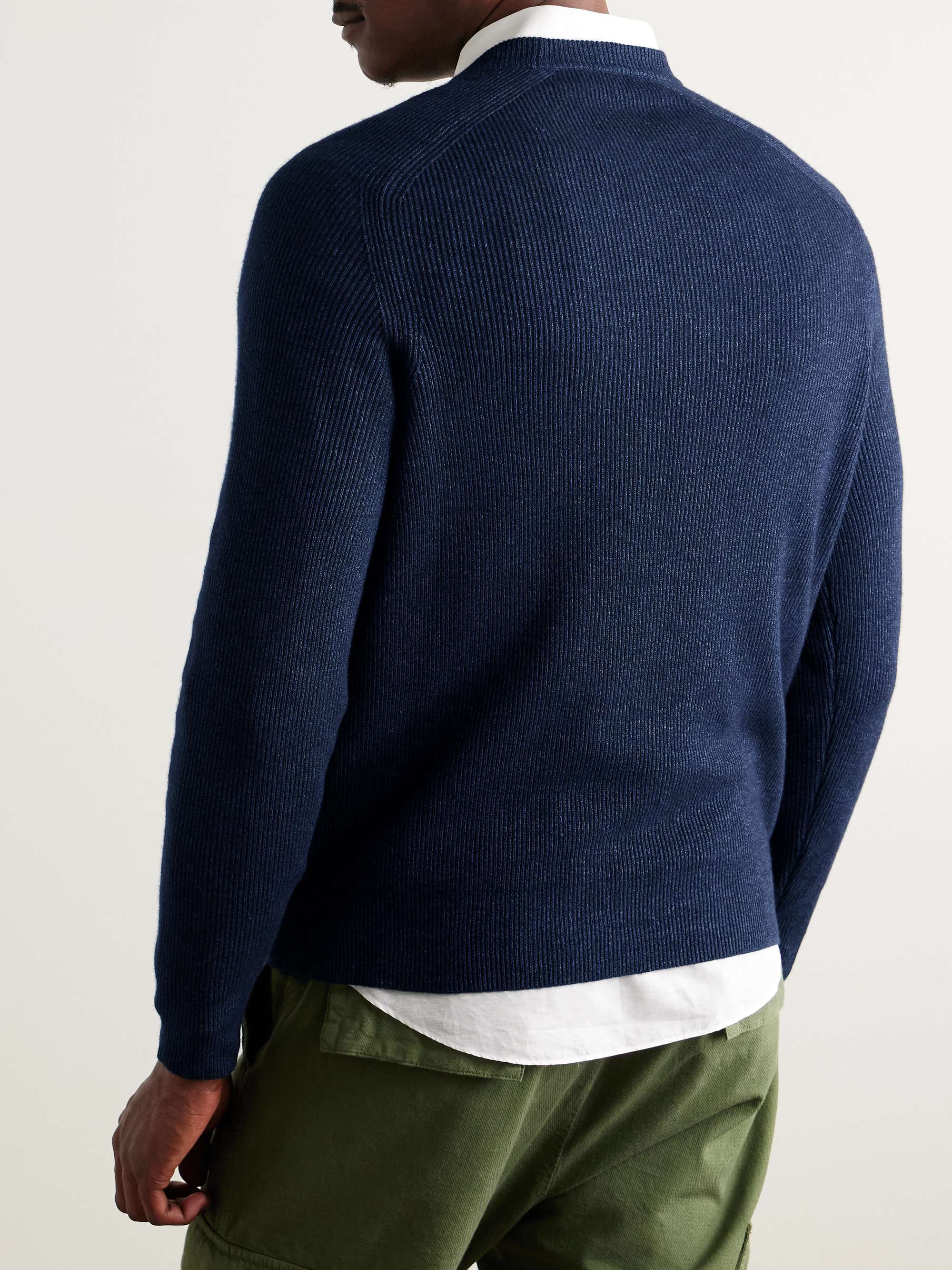 Ribbed Cashmere, Linen and Silk-Blend Sweater view