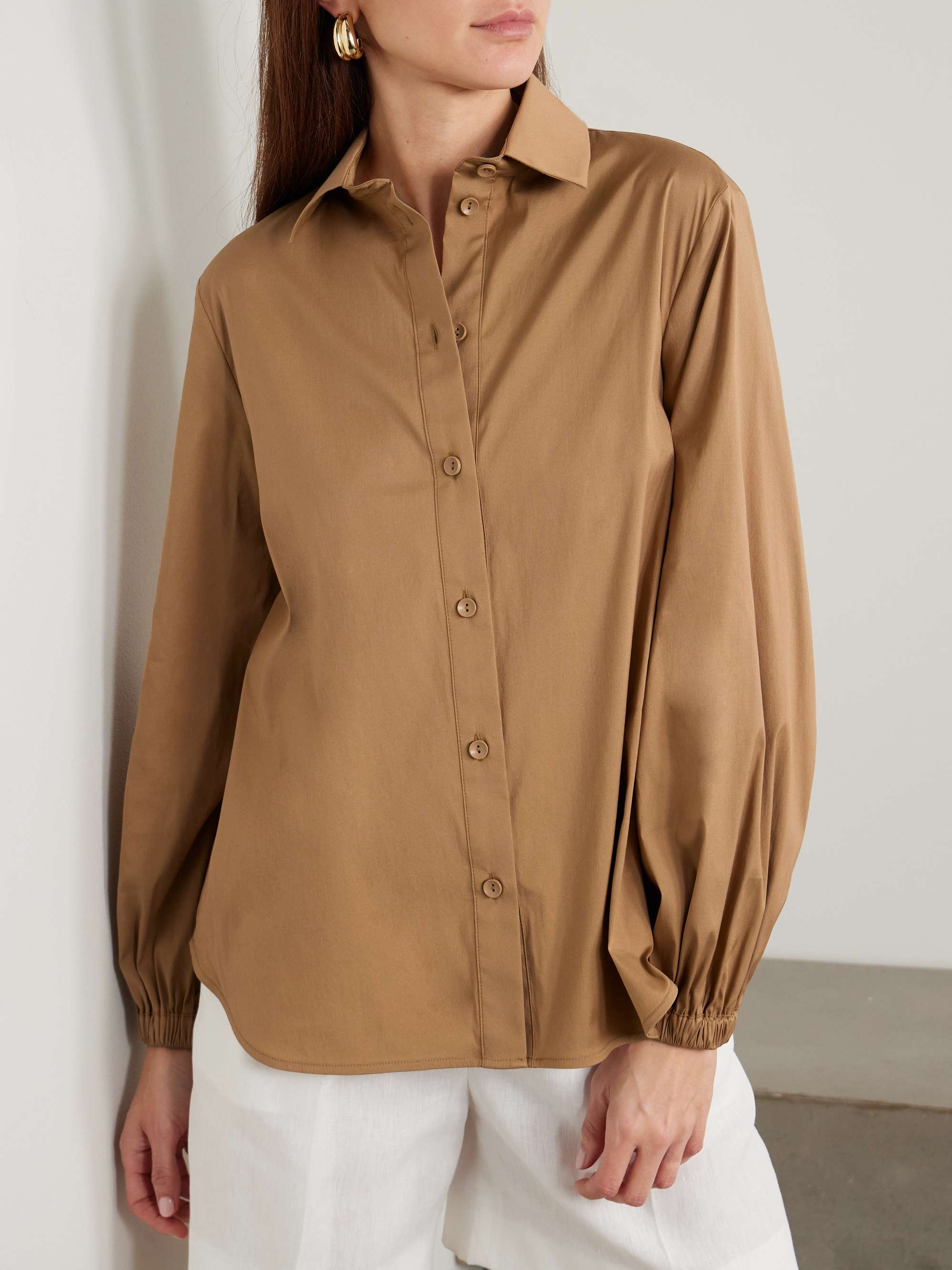 Panda cotton-blend sateen shirt view