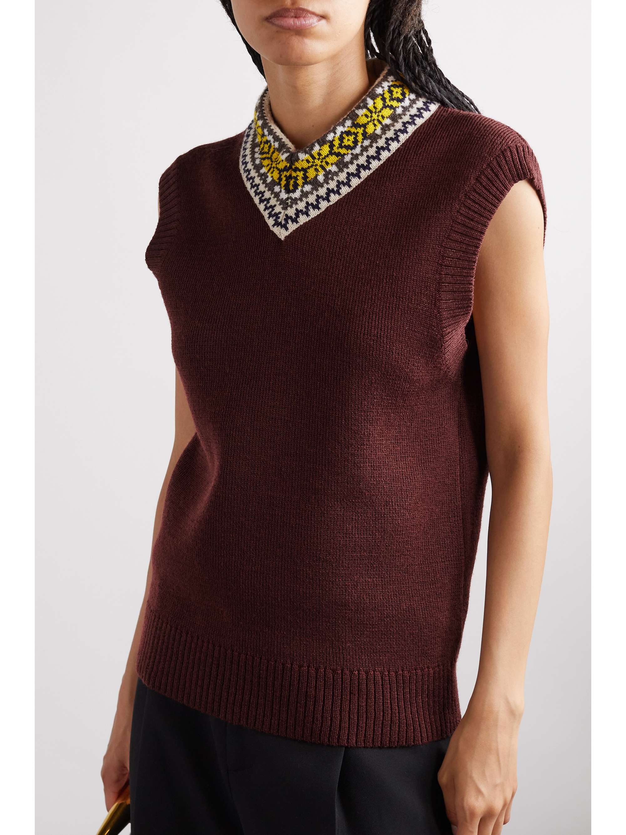 Fair Isle wool-blend vest view