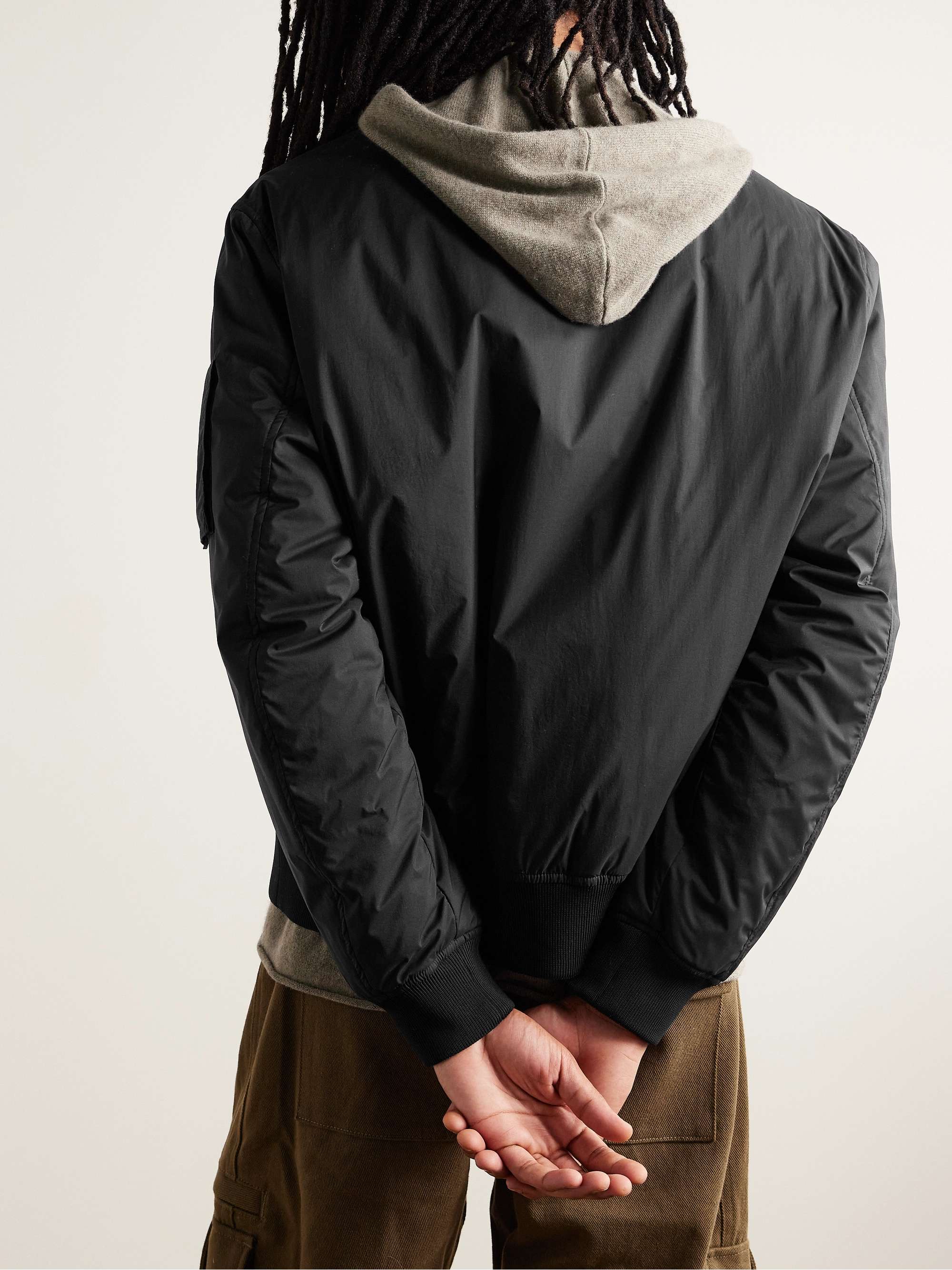 Logo-Appliquéd Shell Down Bomber Jacket view