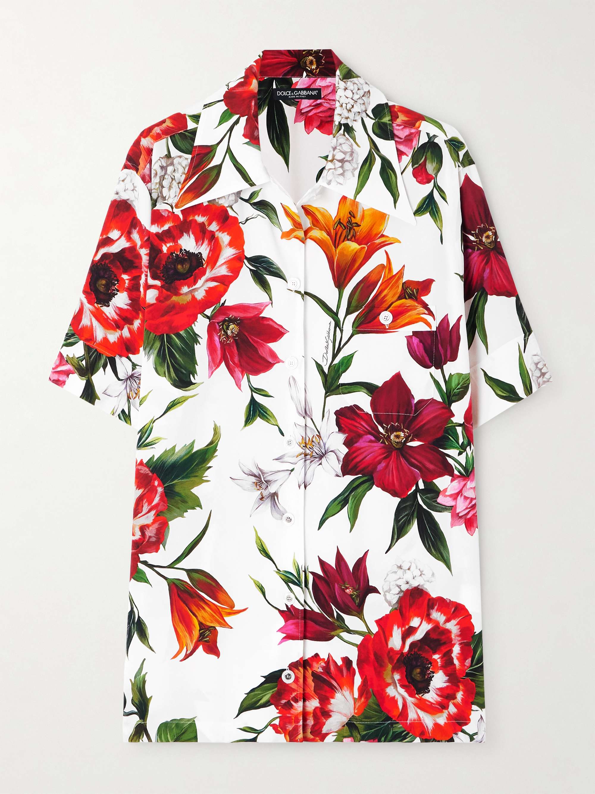 Floral-print silk-blend shirt view