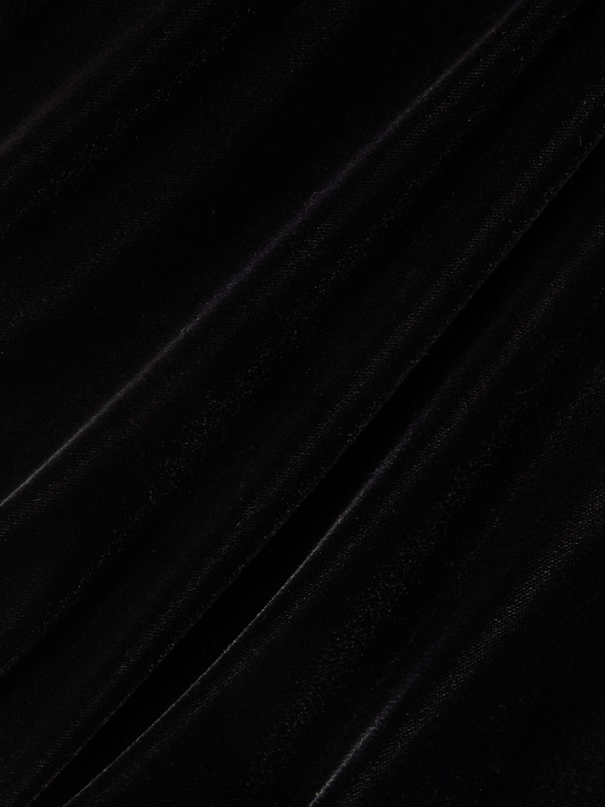 Draped velvet maxi dress view