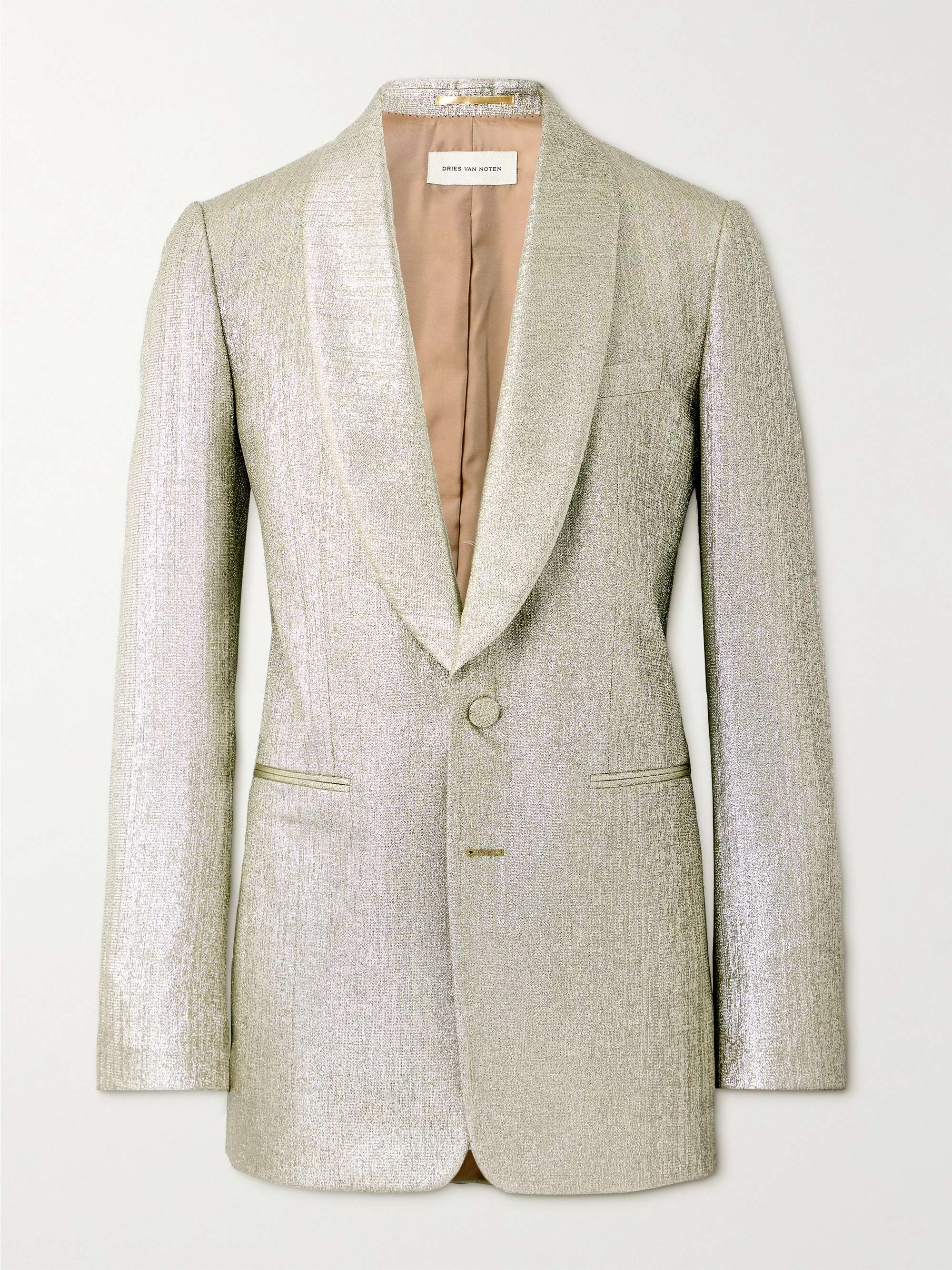 Shawl-Collar Lamé Suit Jacket view