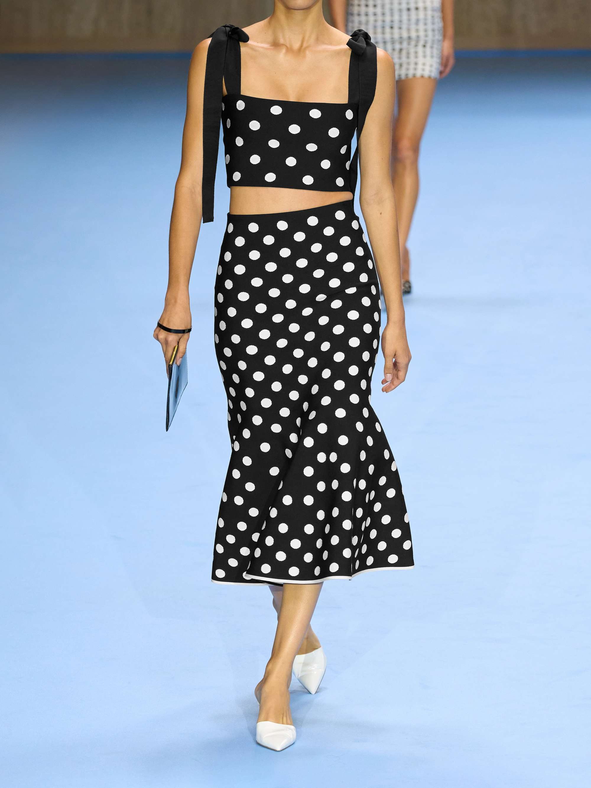 Polka-dot jacquard-knit skirt view