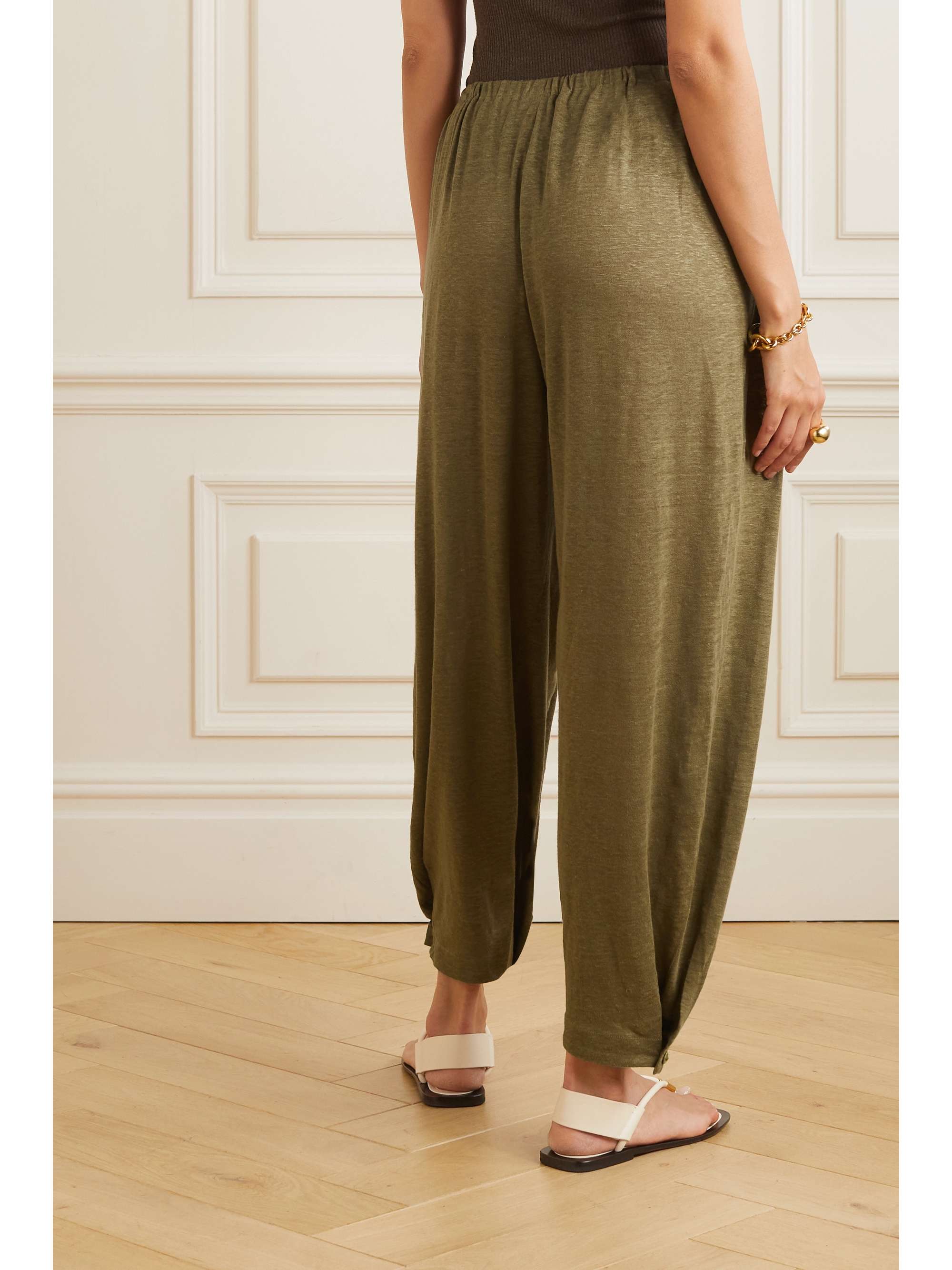 Linen tapered pants view