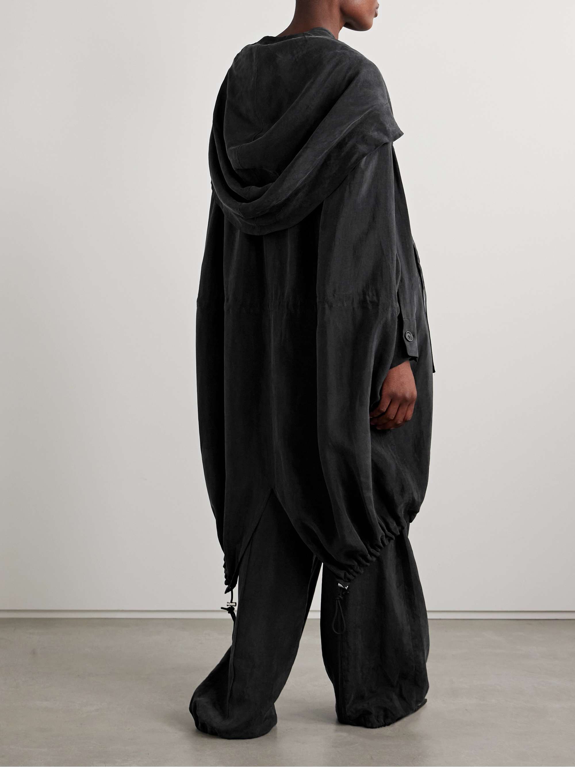 Oversized hooded TENCEL™ Lyocell jacket view