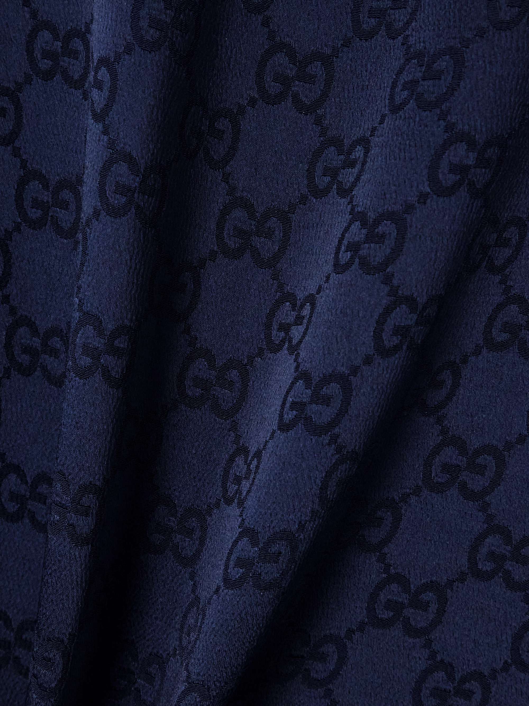 Belted satin-jacquard shirt view