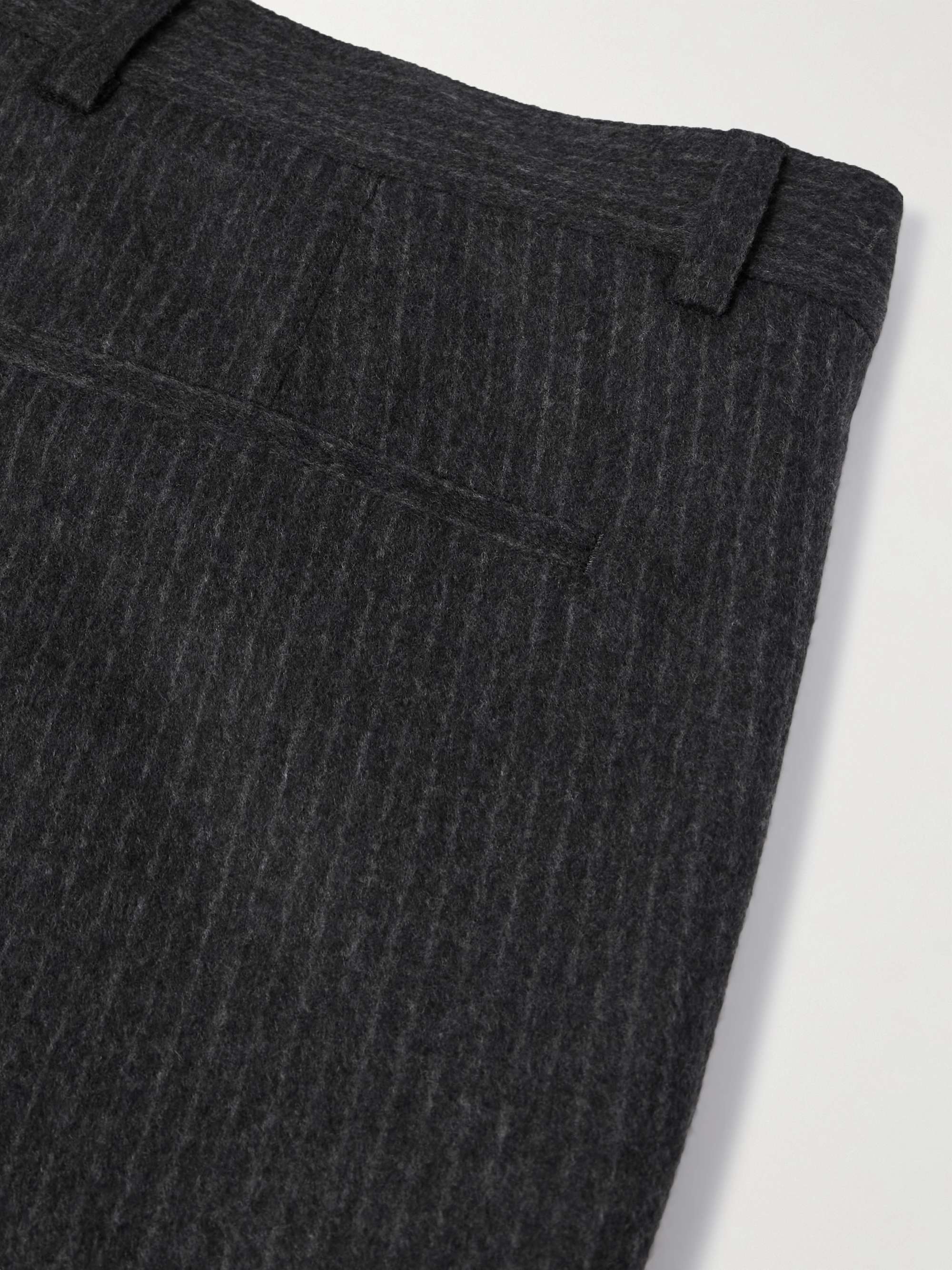 Straight-Leg Pleated Wool and Cashmere-Blend Suit Trousers view