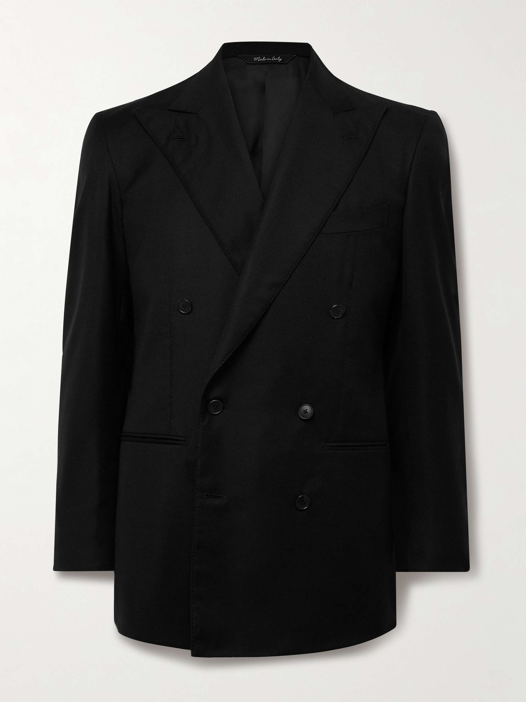 Double-Breasted Wool-Hopsack Blazer view