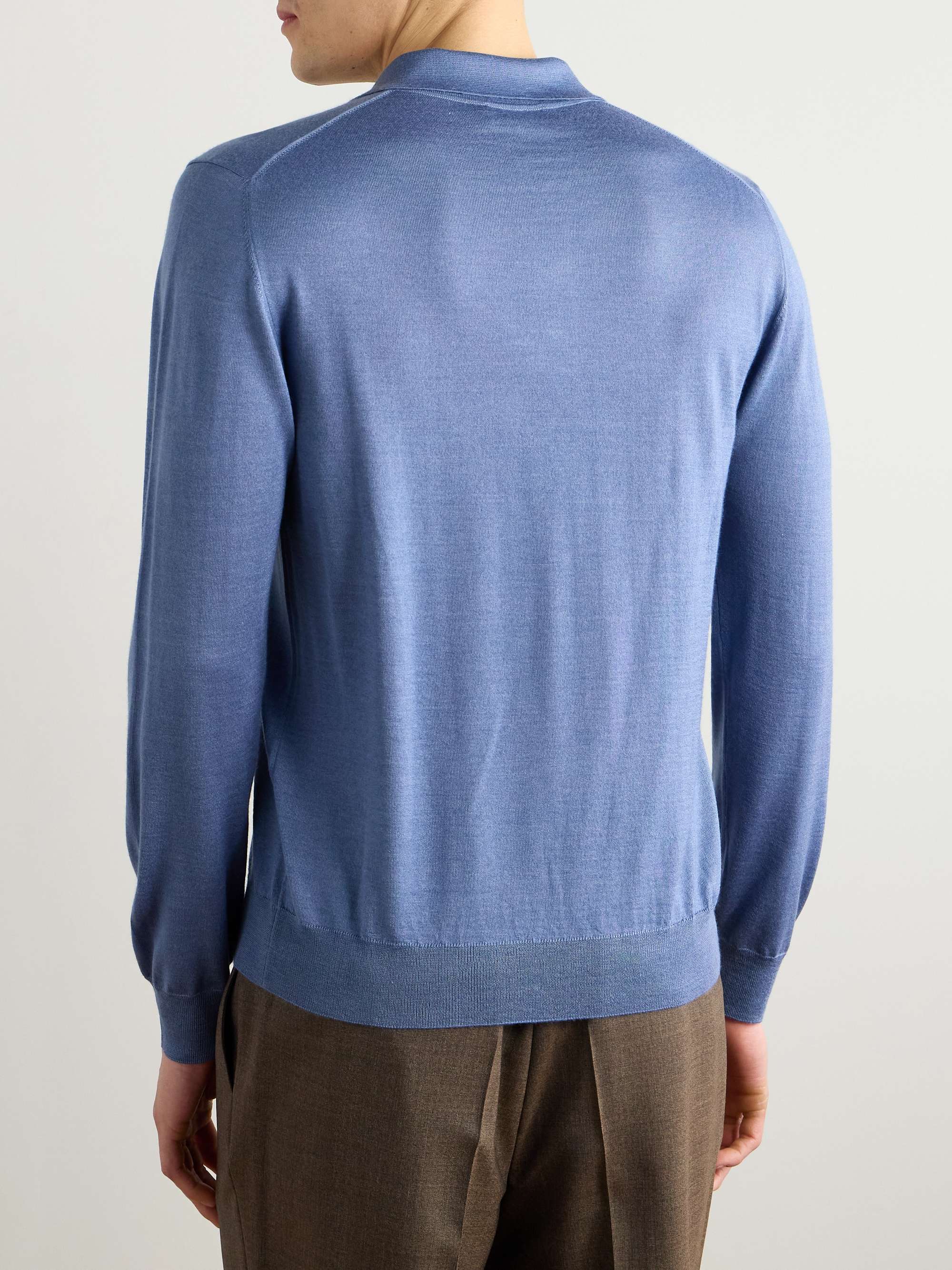 Zanone Cashmere and Silk-Blend Polo Shirt view