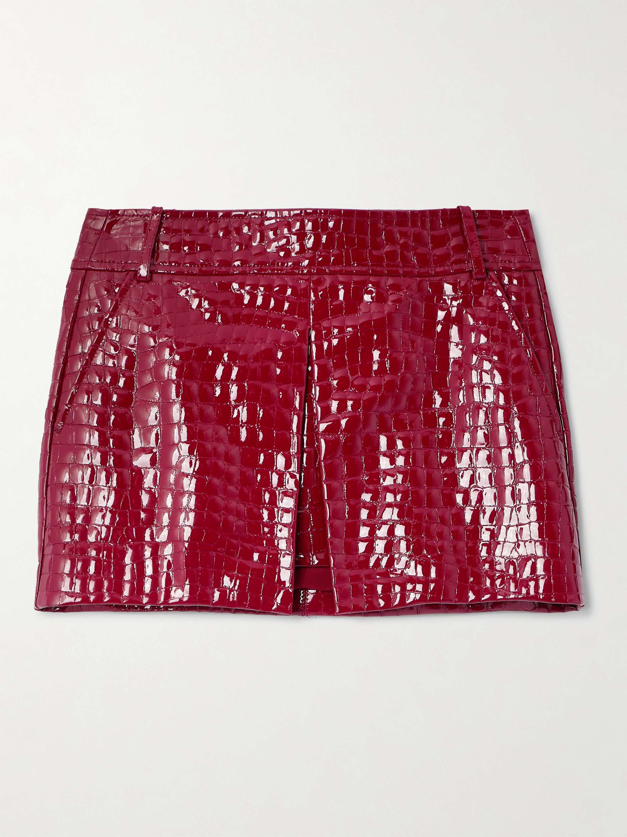 Croc-effect patent-leather mini skirt view
