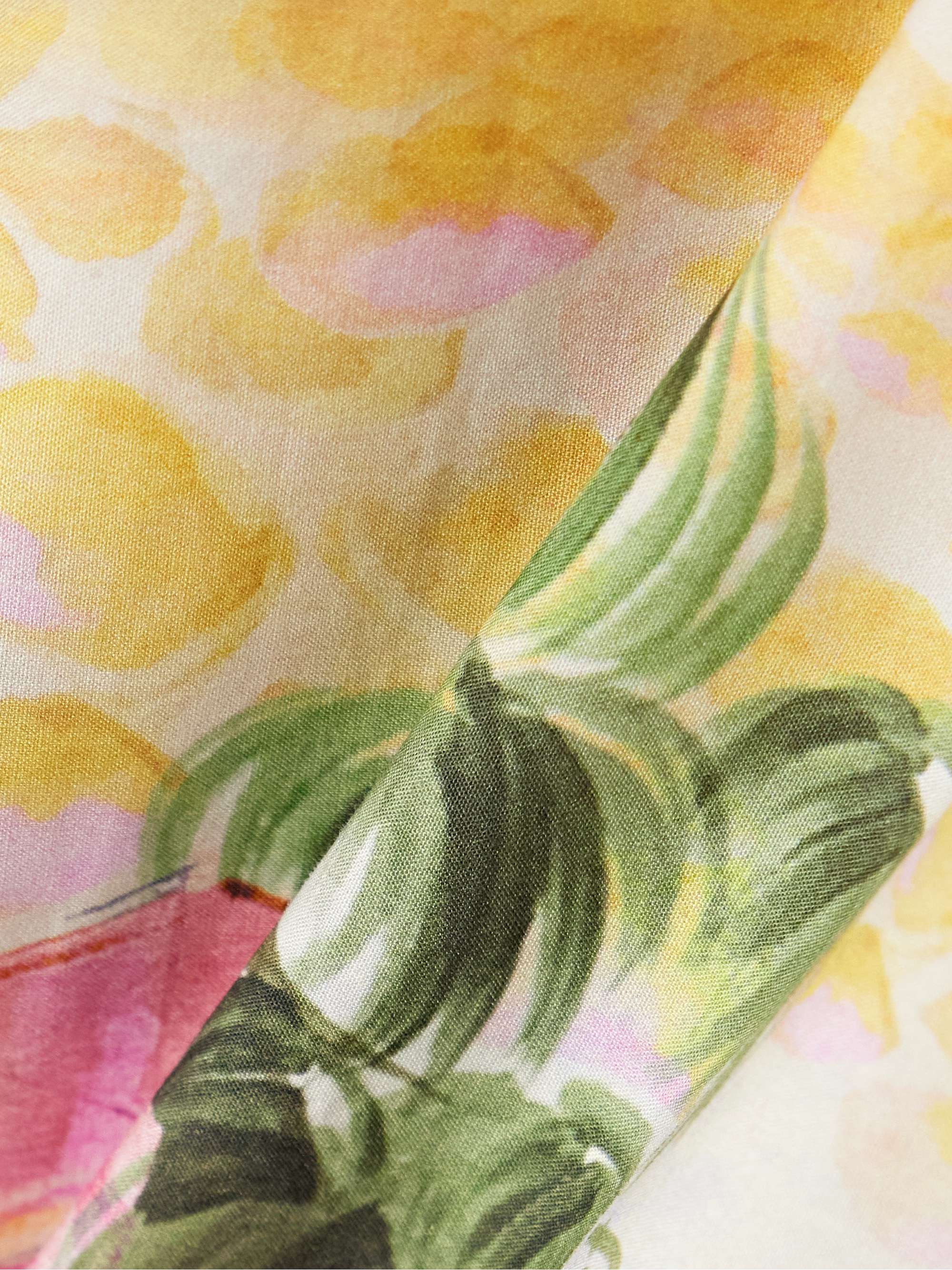 Printed organic cotton-poplin midi skirt view
