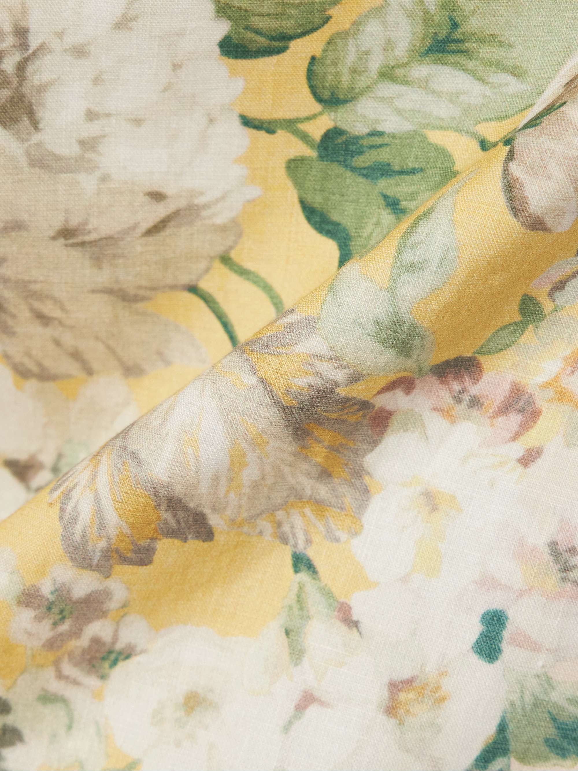 Acacia scalloped floral-print linen midi skirt view