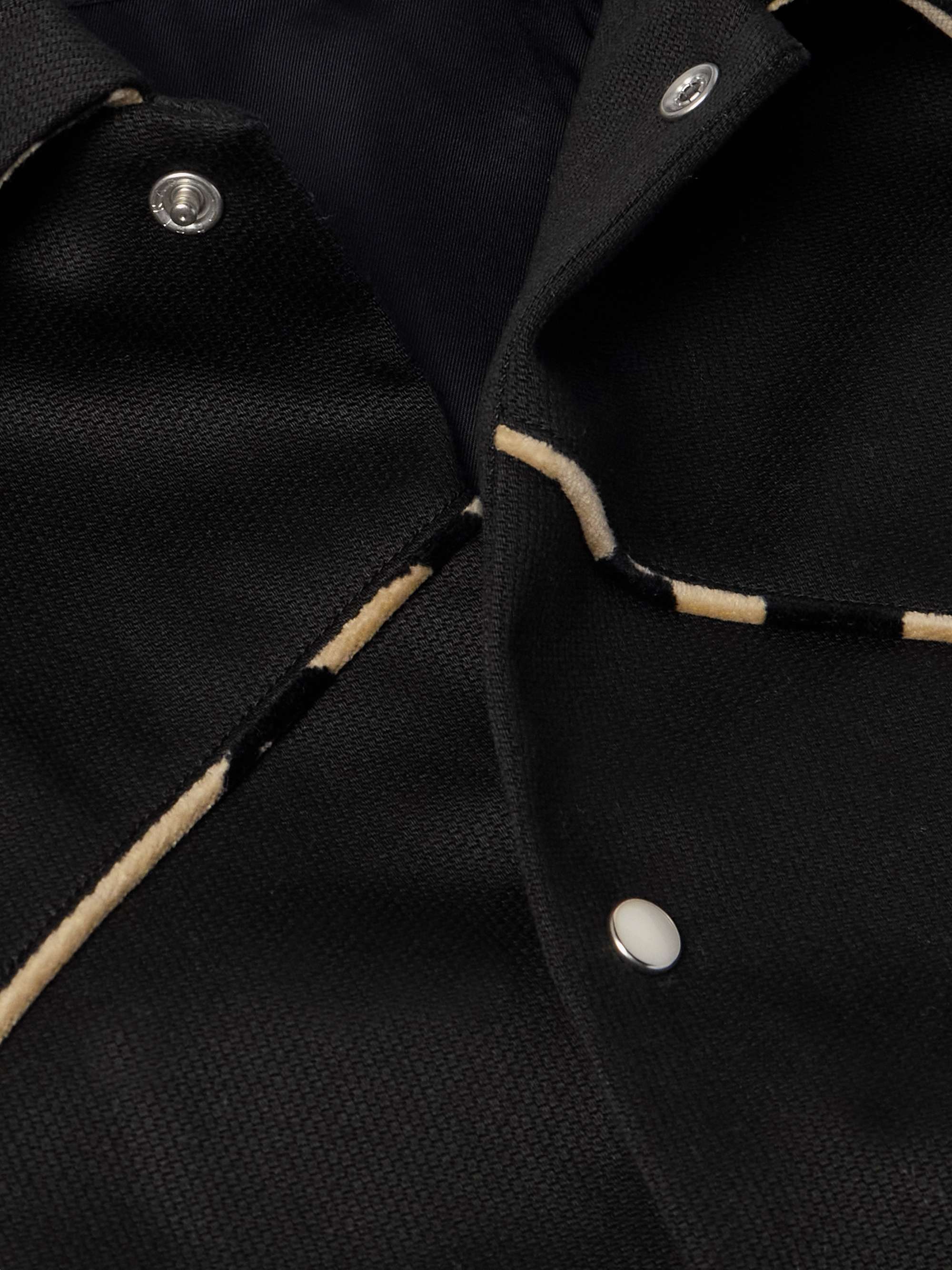Leopard-Print Velvet-Trimmed Padded Cotton-Canvas Western Jacket view