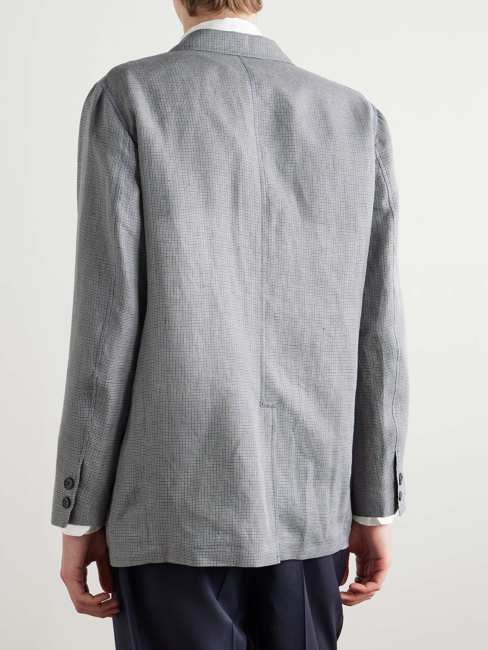 3B Checked Linen-Blend Suit Jacket view