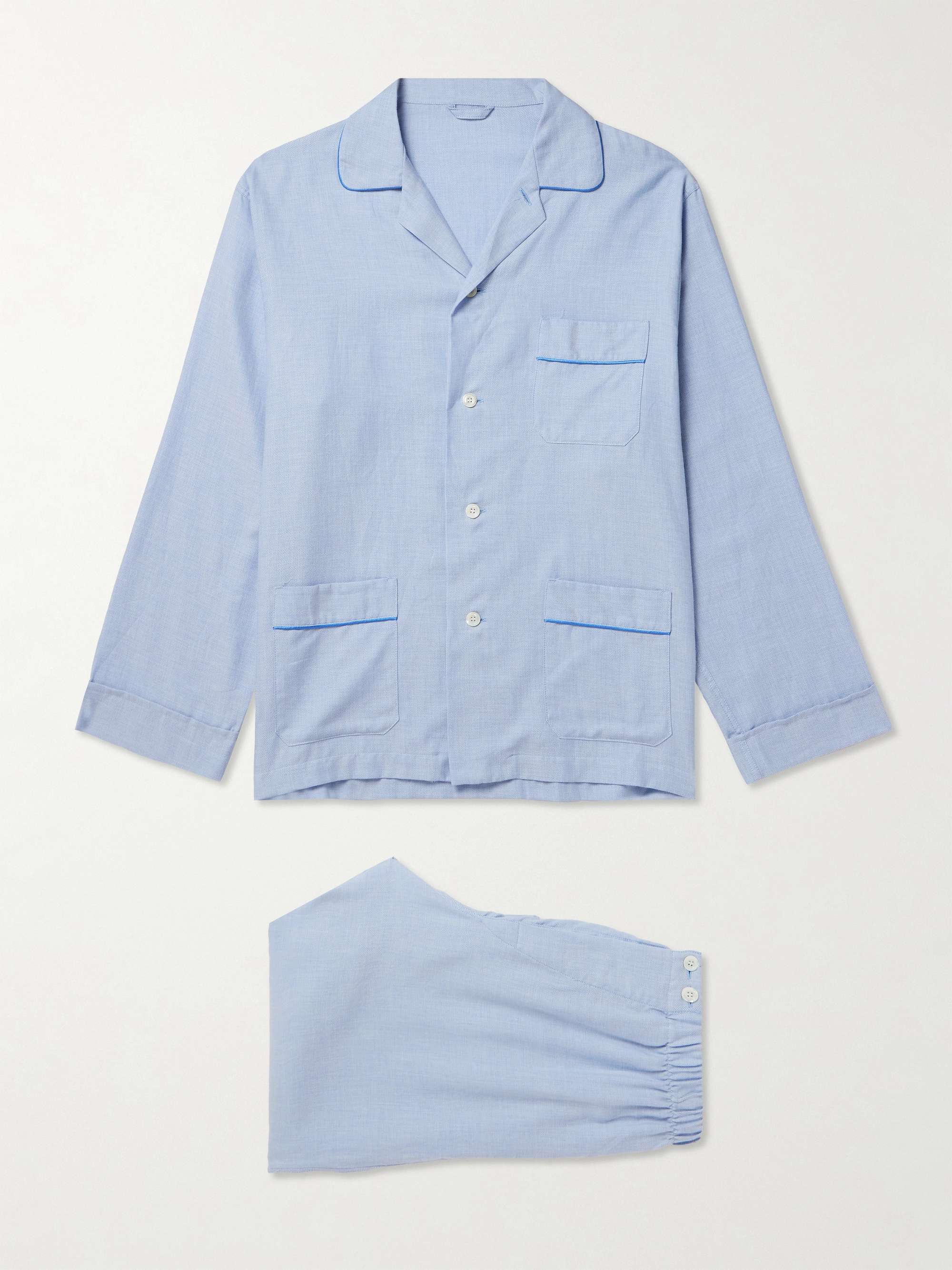 Camp-Collar Cotton-Twill Pyjama Set view