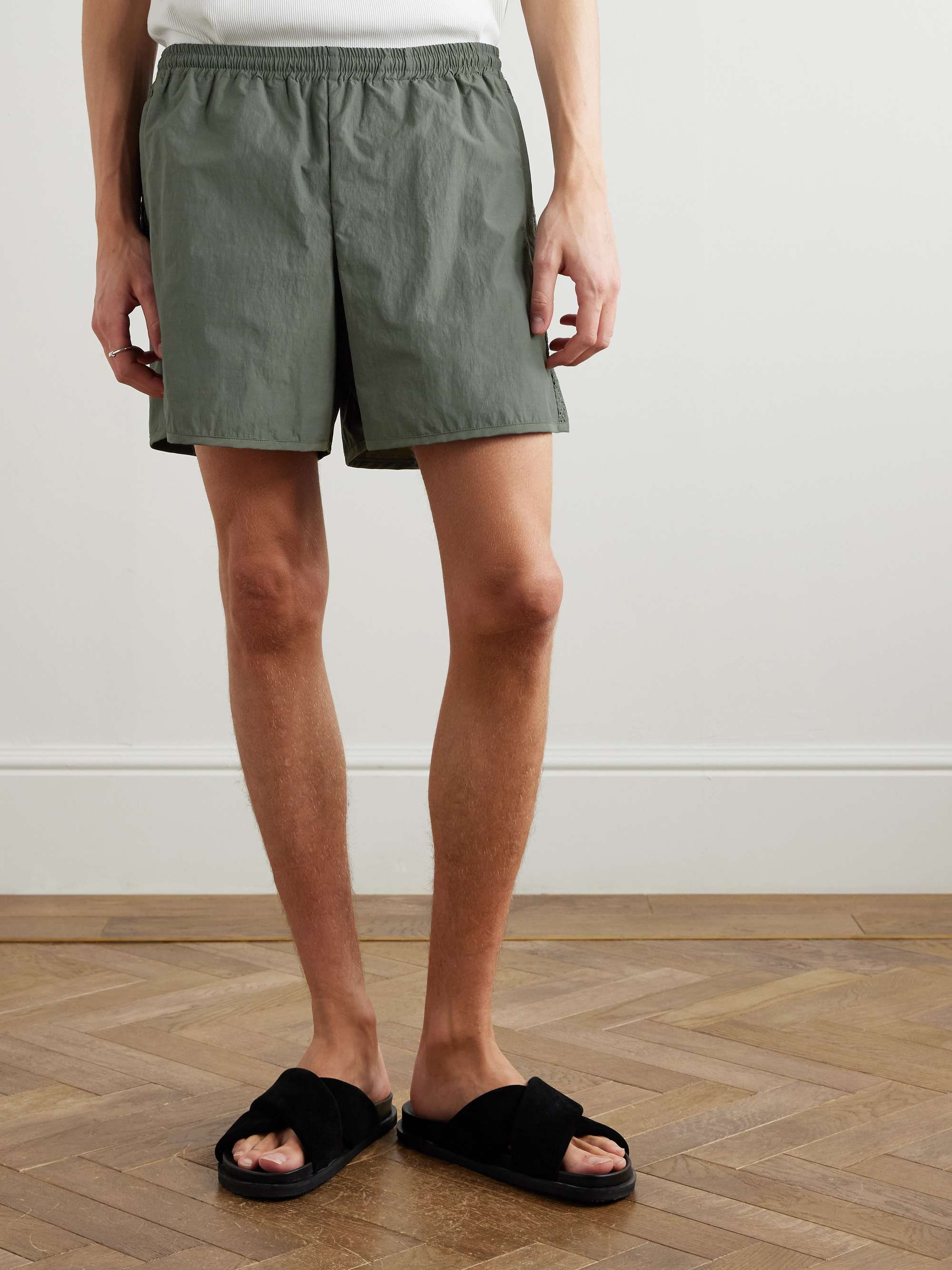 Bibile Straight-Leg Embroidered Recycled-Shell Shorts view