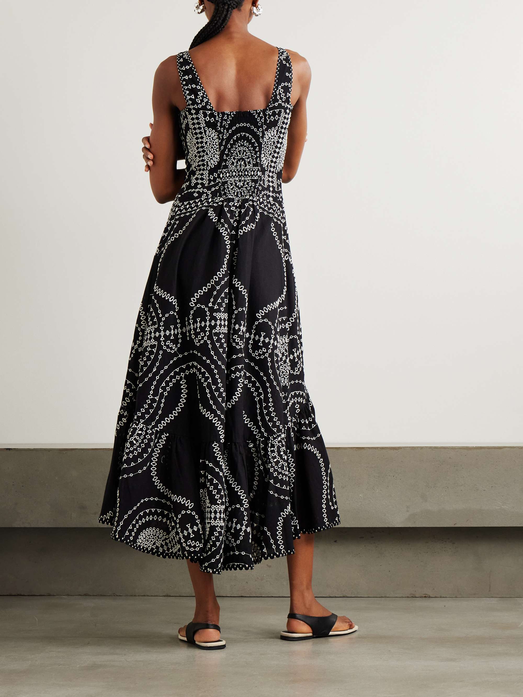 Greba broderie anglaise cotton-blend midi dress view