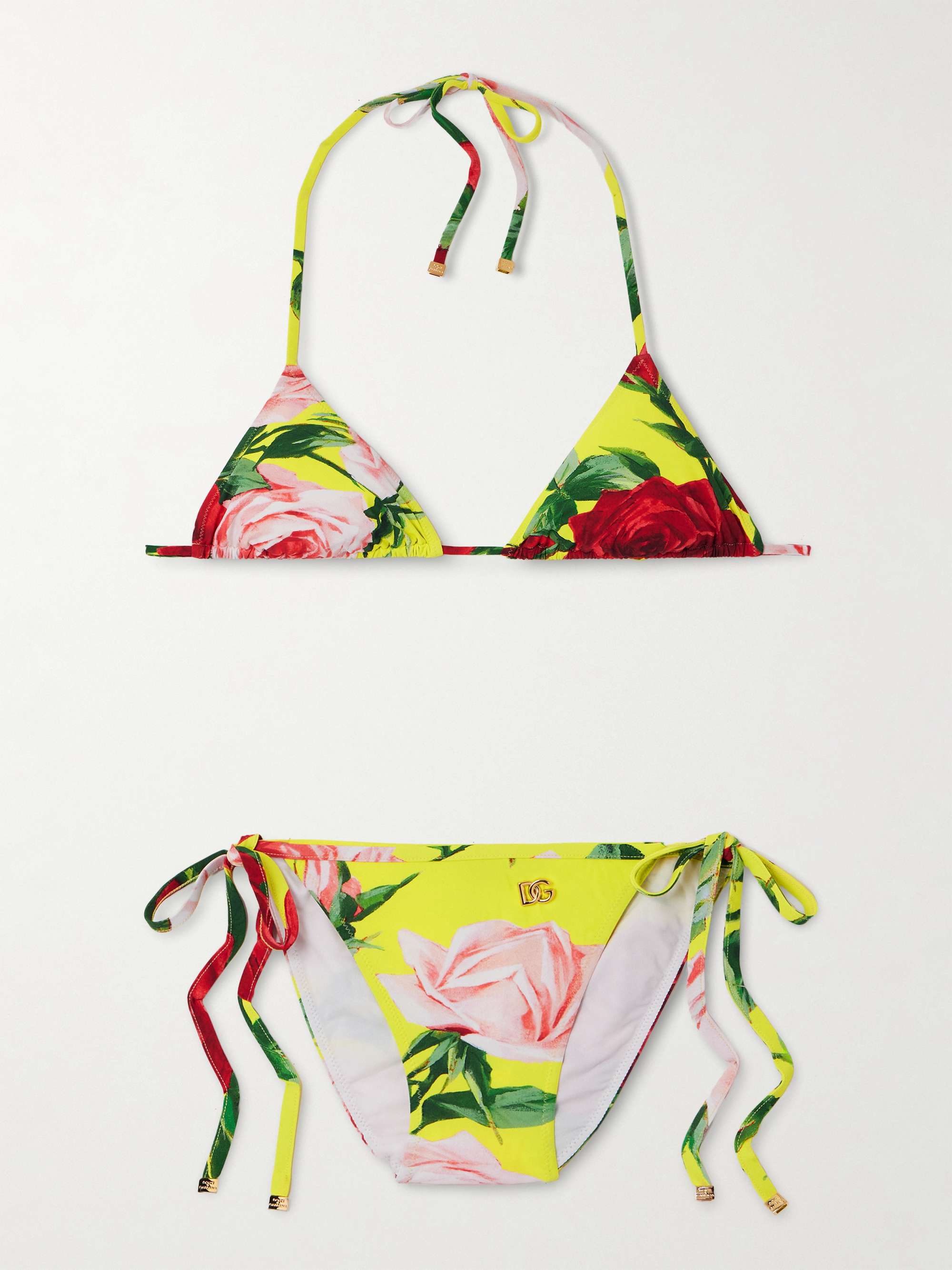Floral-print triangle bikini view
