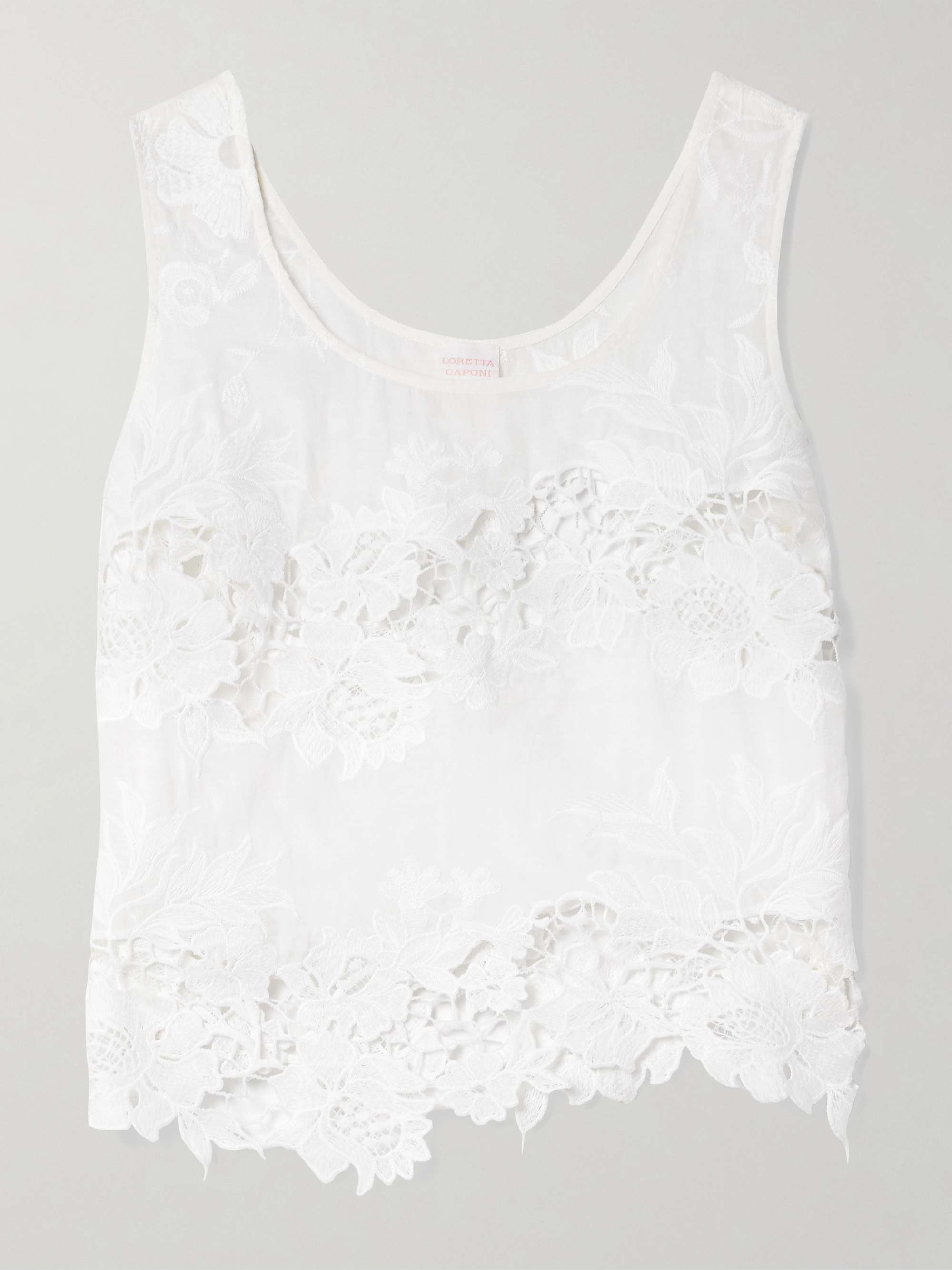 Certaldo guipiure lace-trimmed cotton-voile tank view