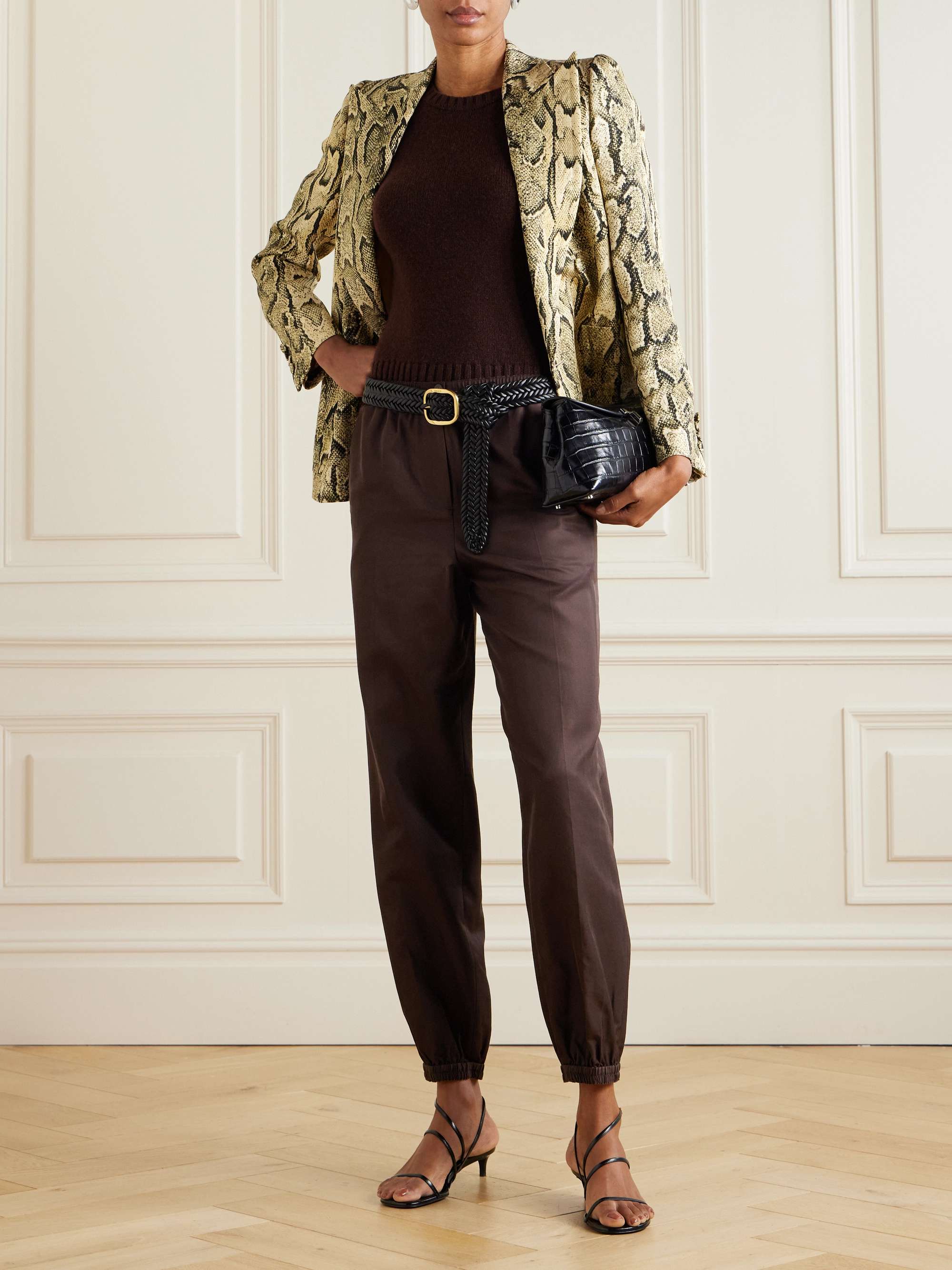 Taio silk and cotton-blend tapered pants view