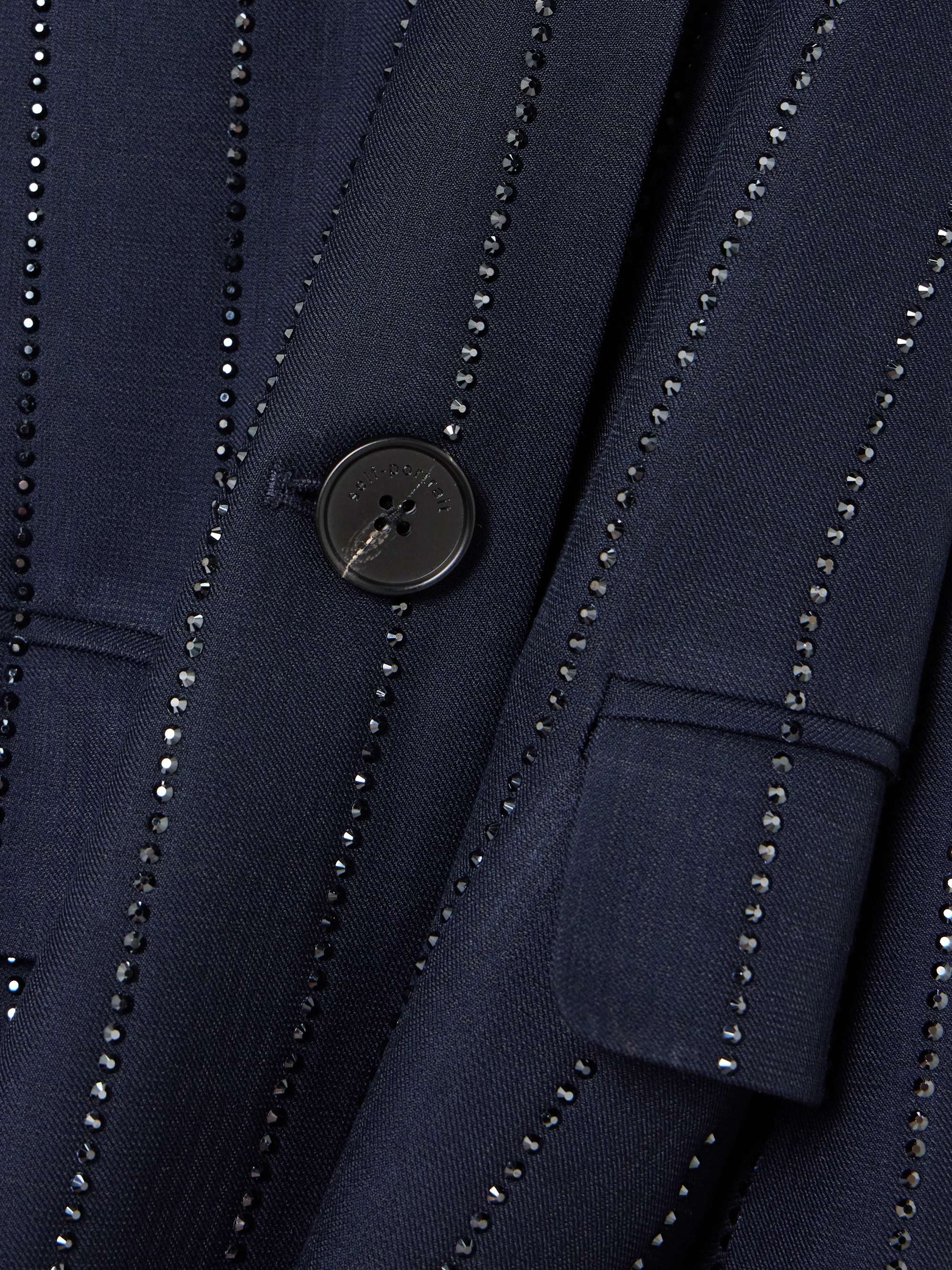 Crystal-embellished twill blazer view