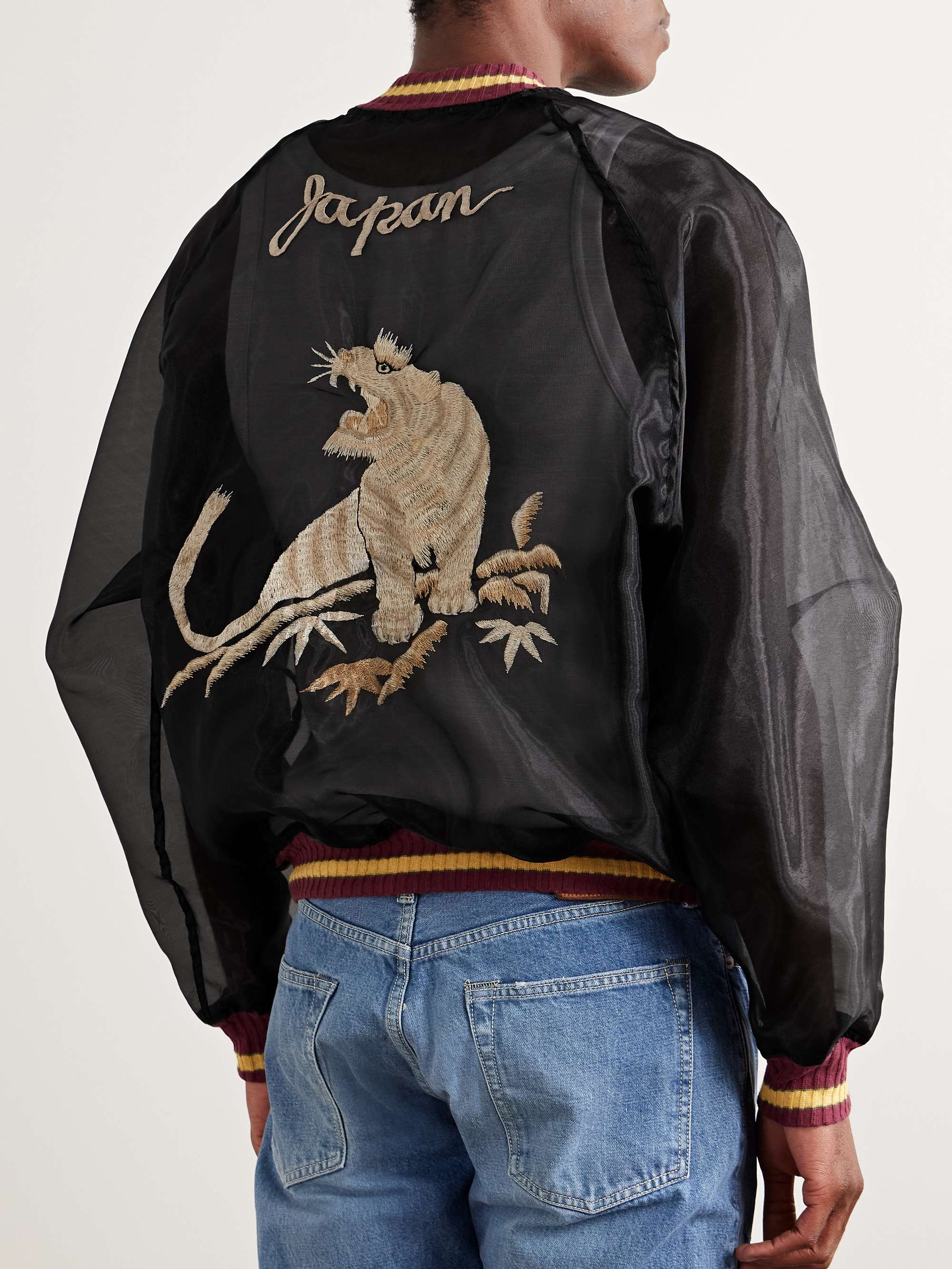 Souvenir Embroidered Organza Bomber Jacket view