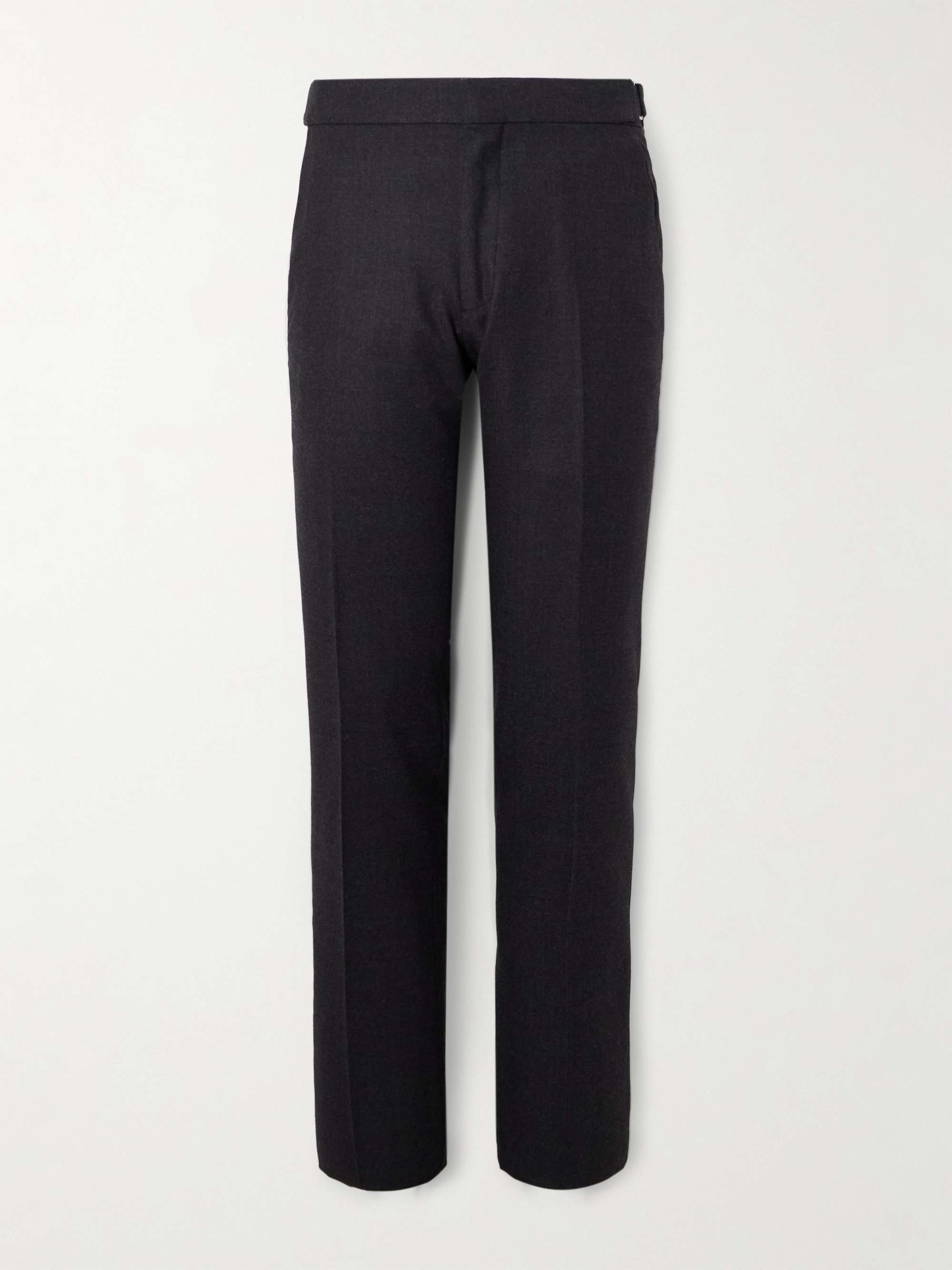 Dyllan Slim-Fit Straight-Leg Stretch-Wool Flannel Trousers view