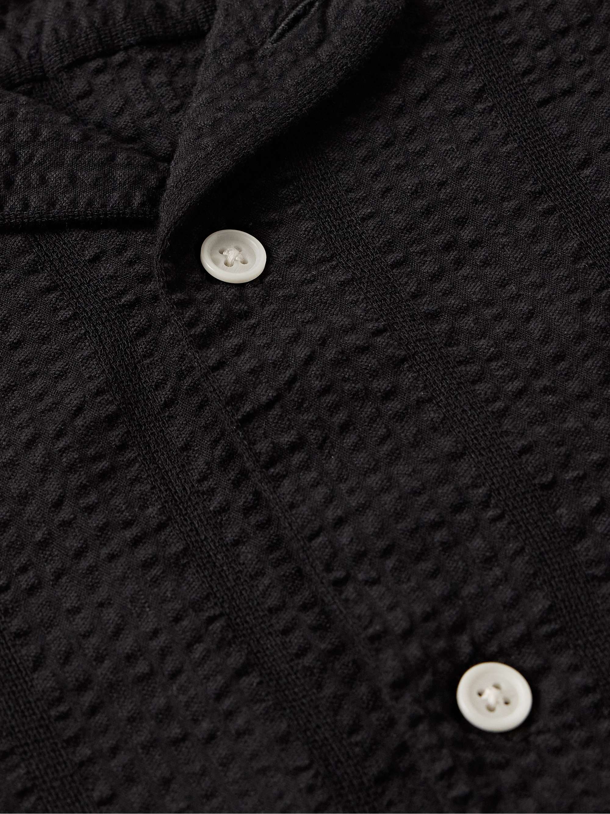 Camp-Collar Striped Cotton-Seersucker Shirt view