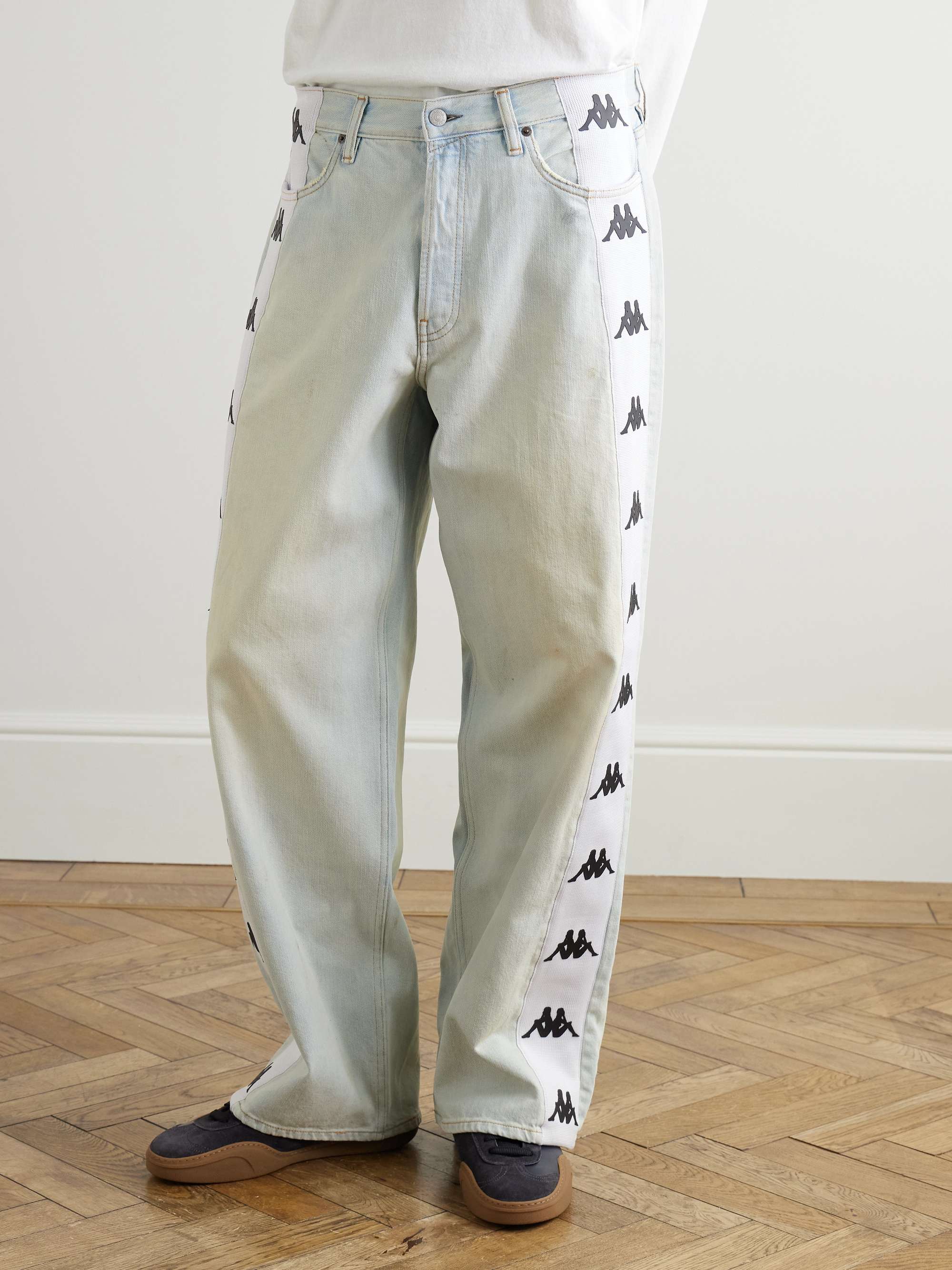 + Kappa Straight-Leg Webbing-Trimmed Jeans view