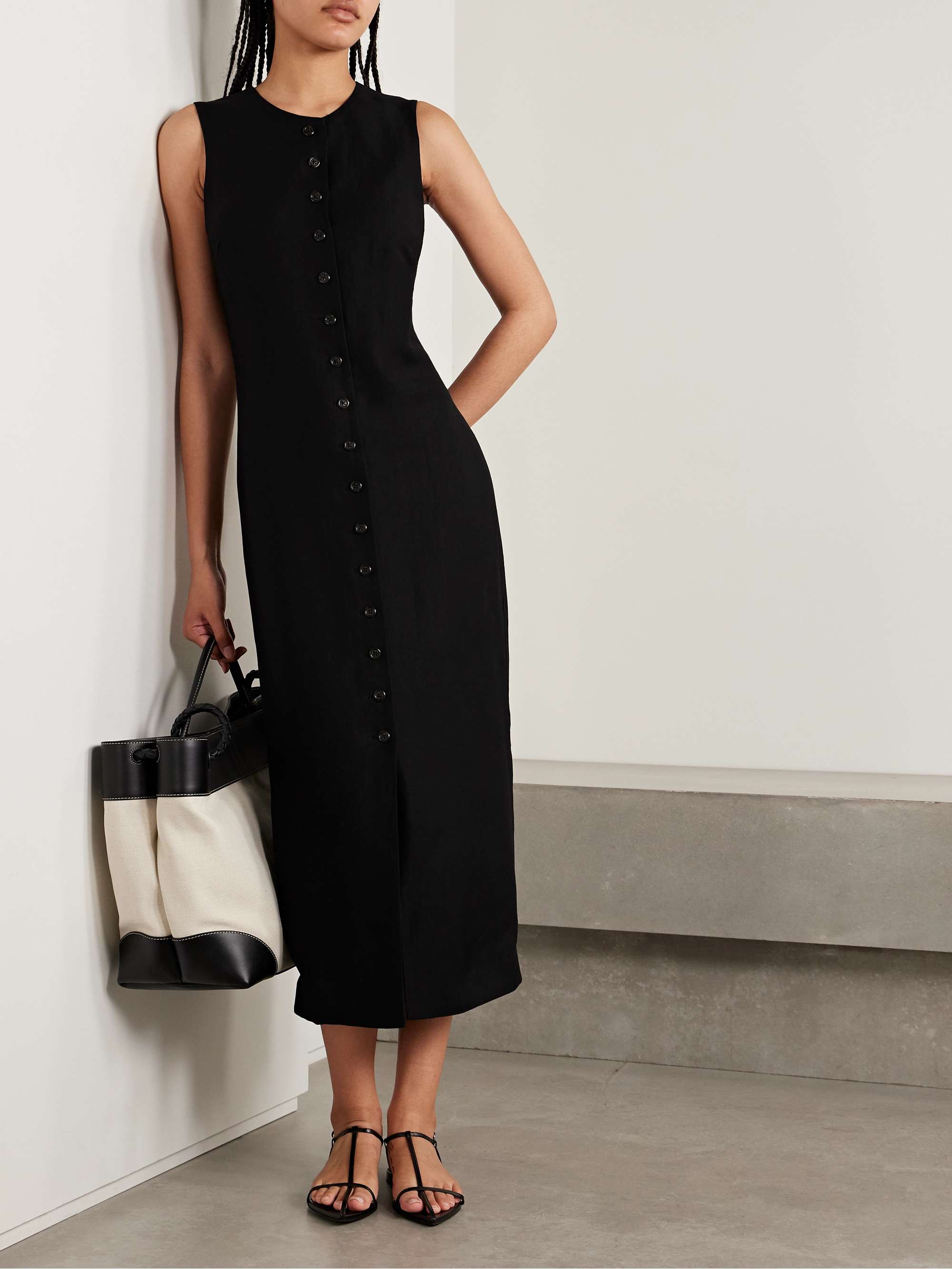 + Argent twill midi dress view