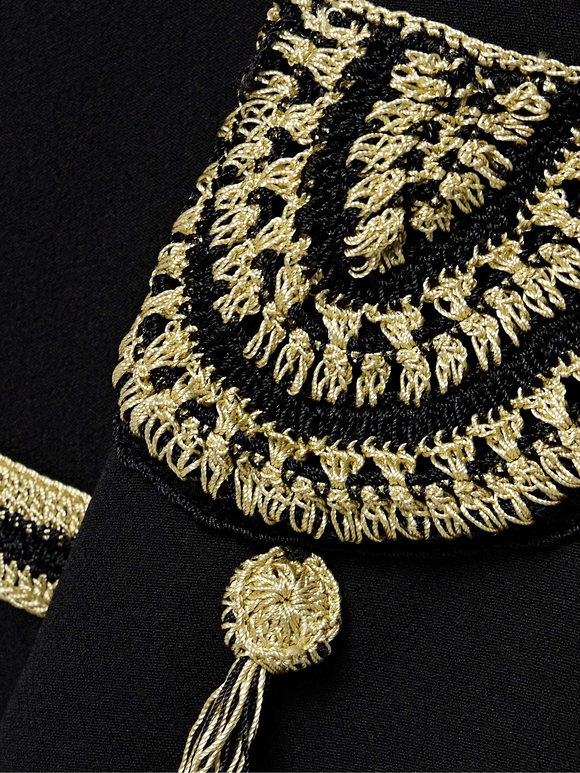 Weedy crochet-trimmed crepe jacket view