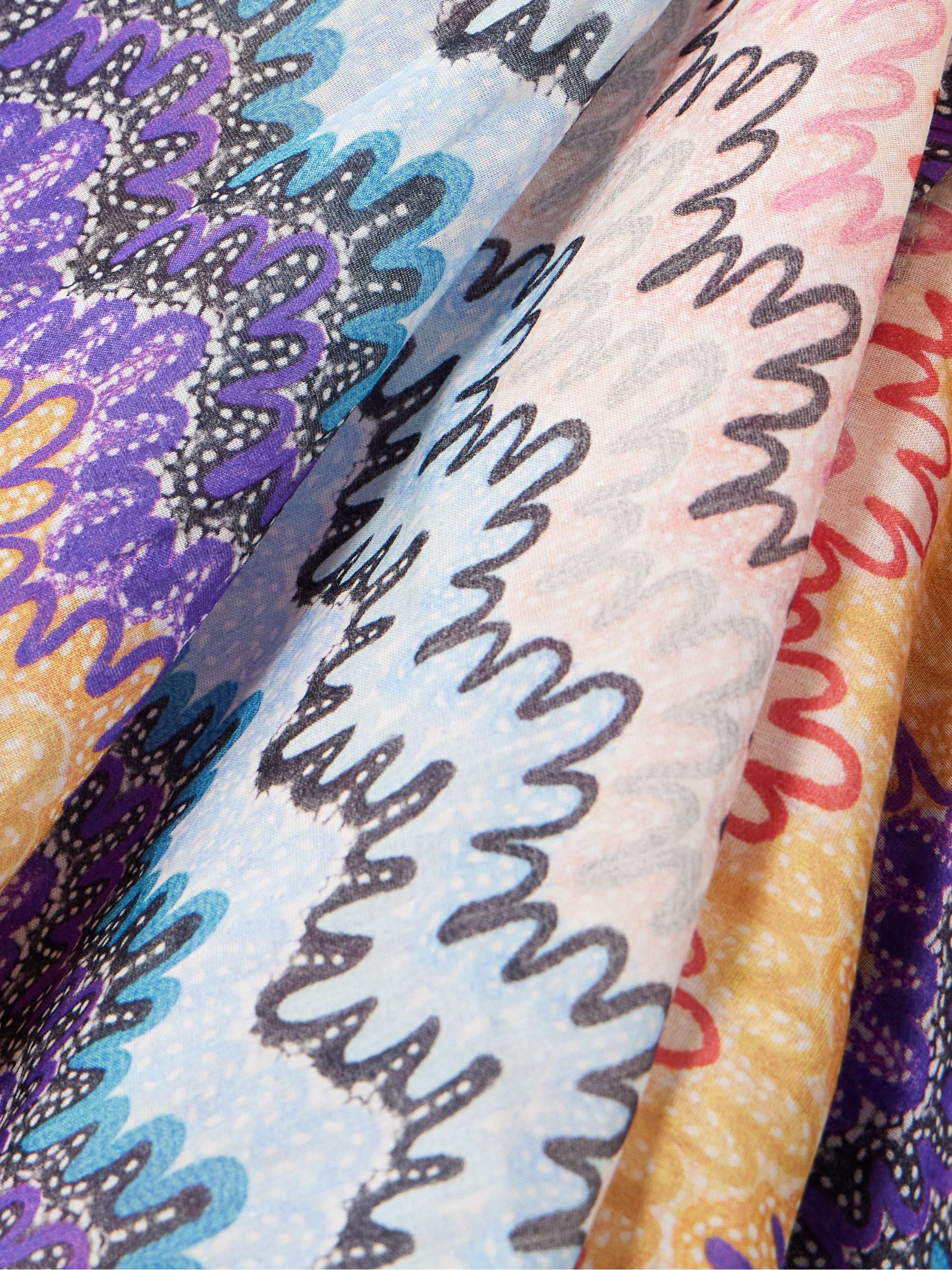 Printed cotton and silk-blend shirt view