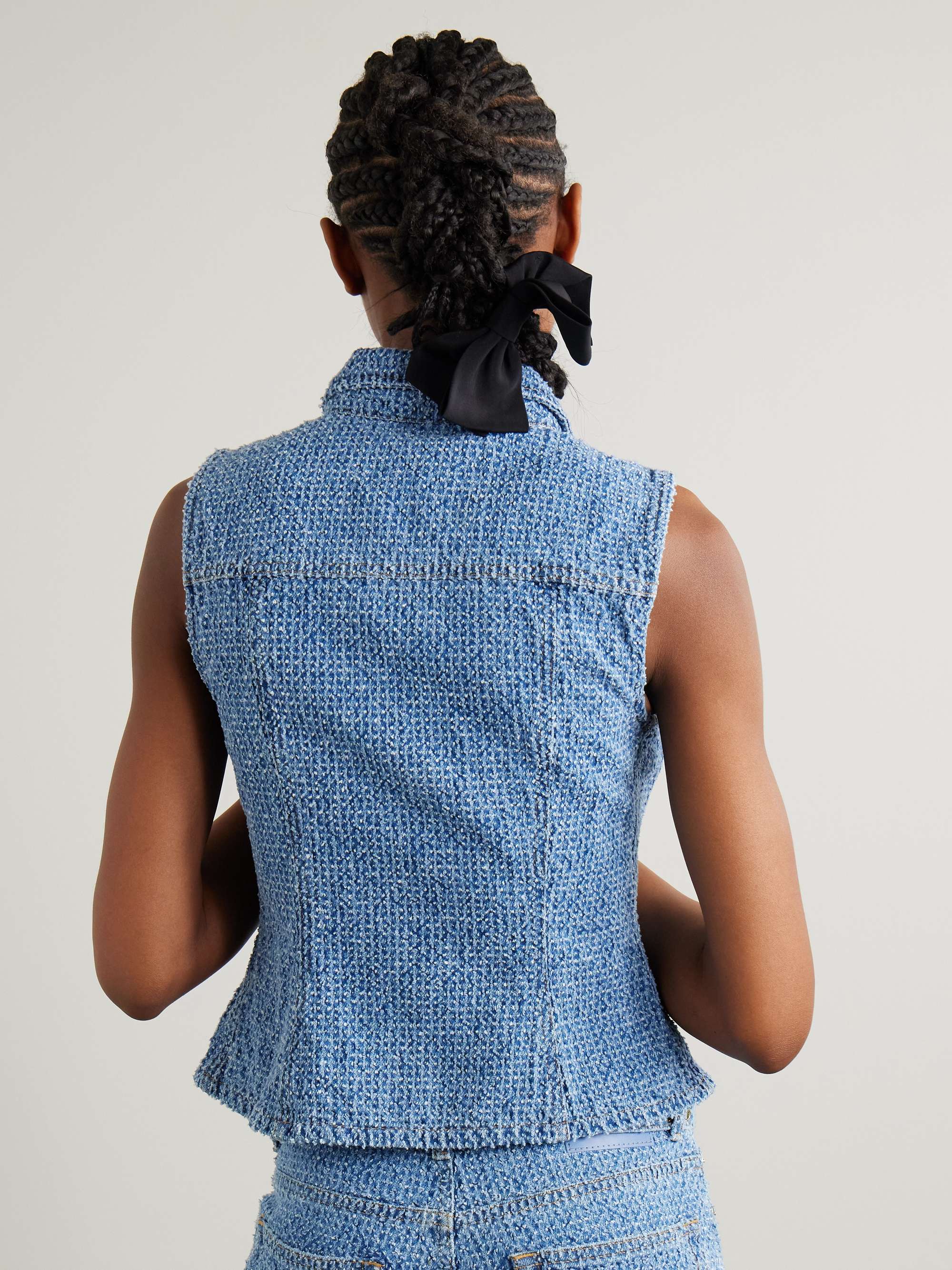 Organic bouclé-denim vest view