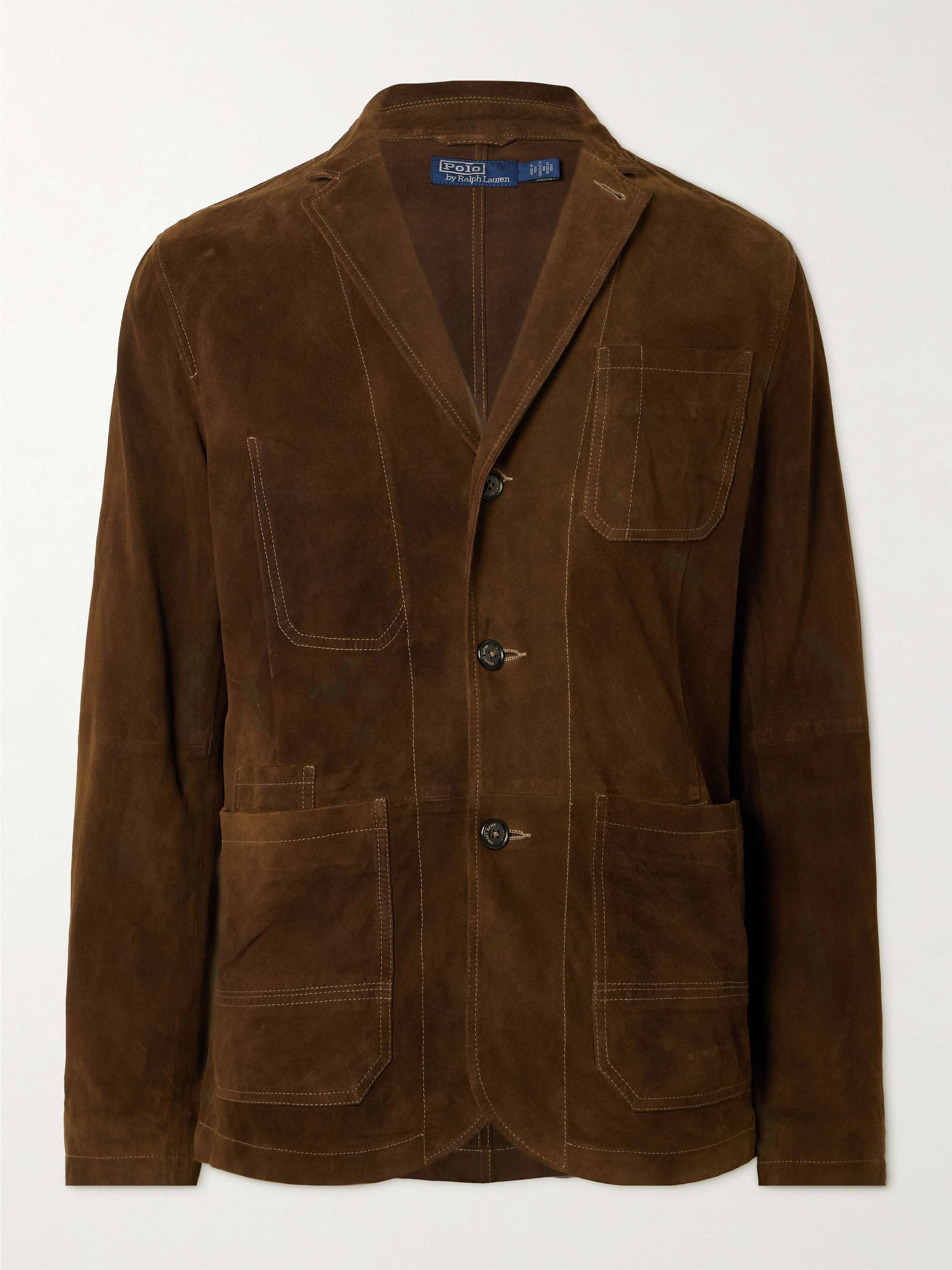 Topstitched Suede Blazer view