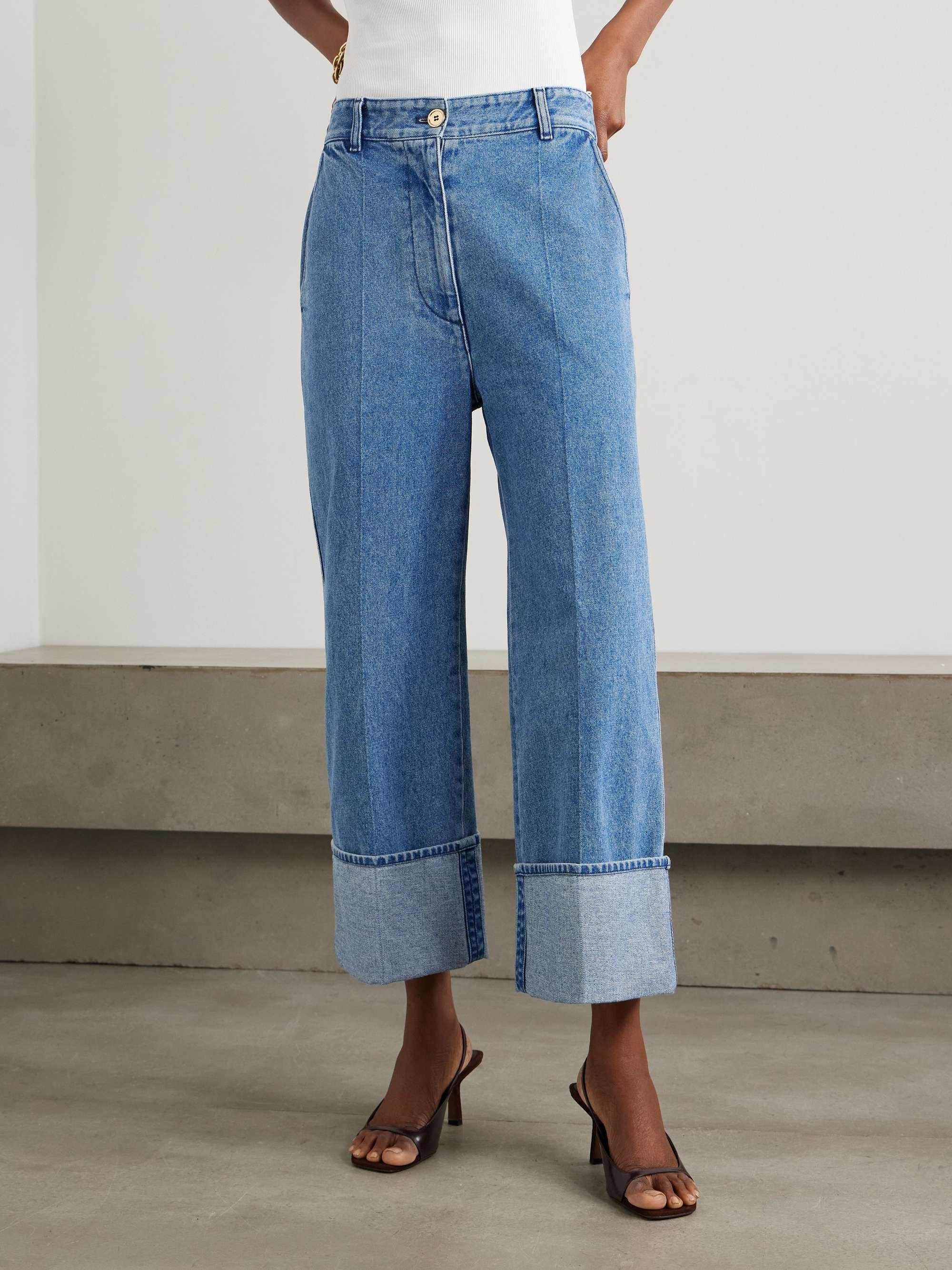 Iconic high-rise straight-leg jeans view
