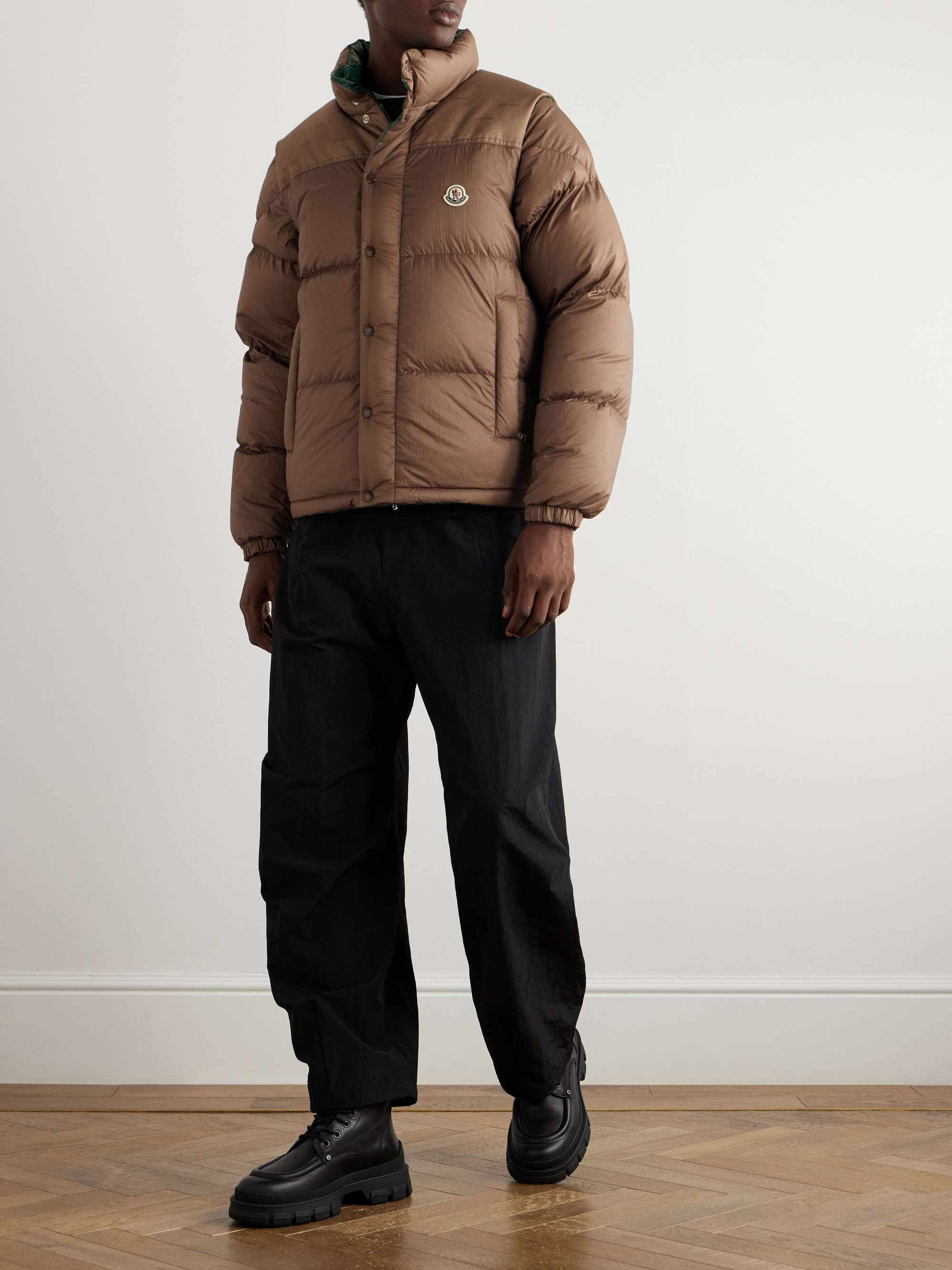 Reversible Convertible Canvas-Trimmed Quilted Shell Down Jacket view