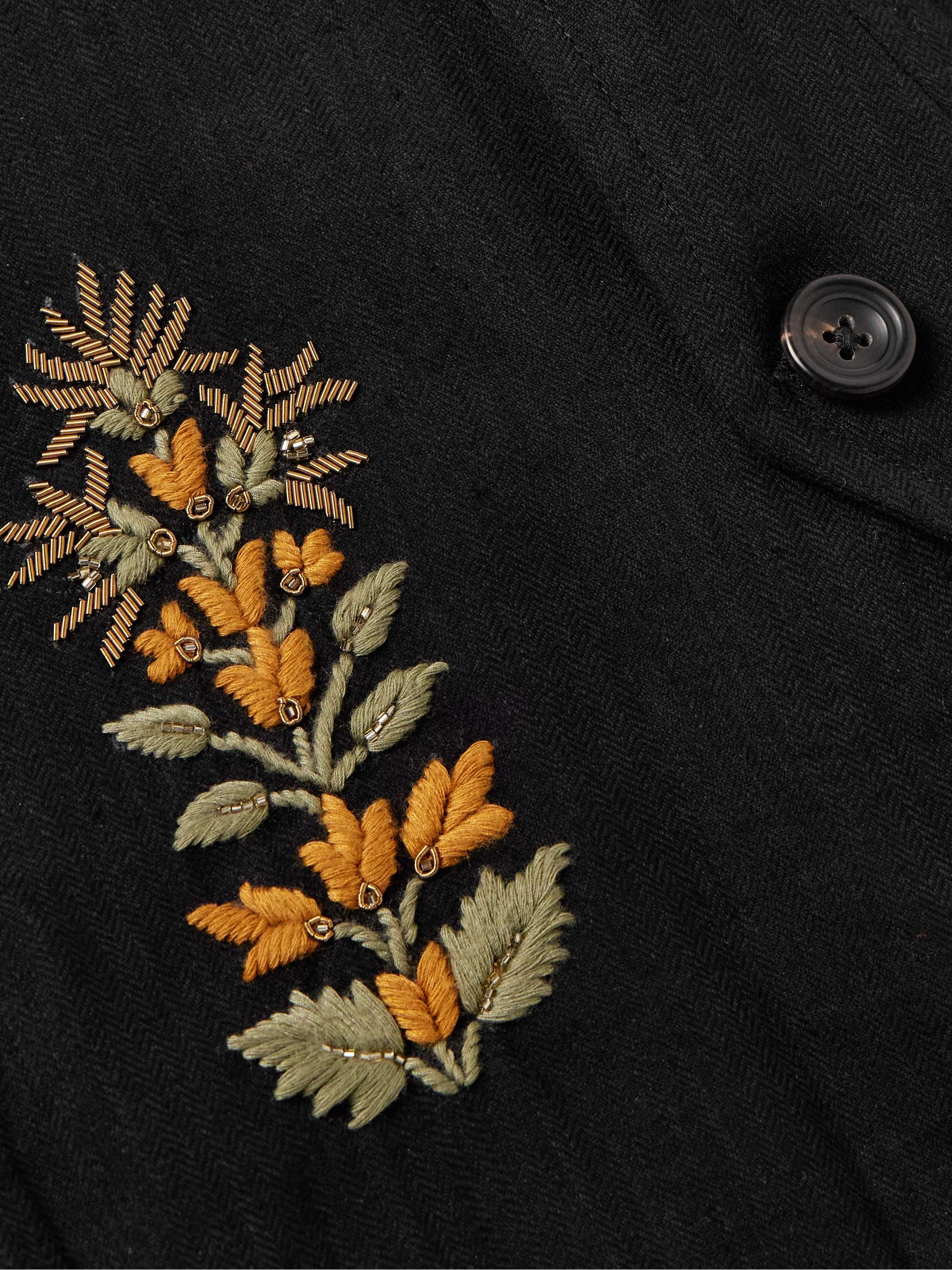 + Baracuta Embellished Embroidered Herringbone Cotton Jacket view