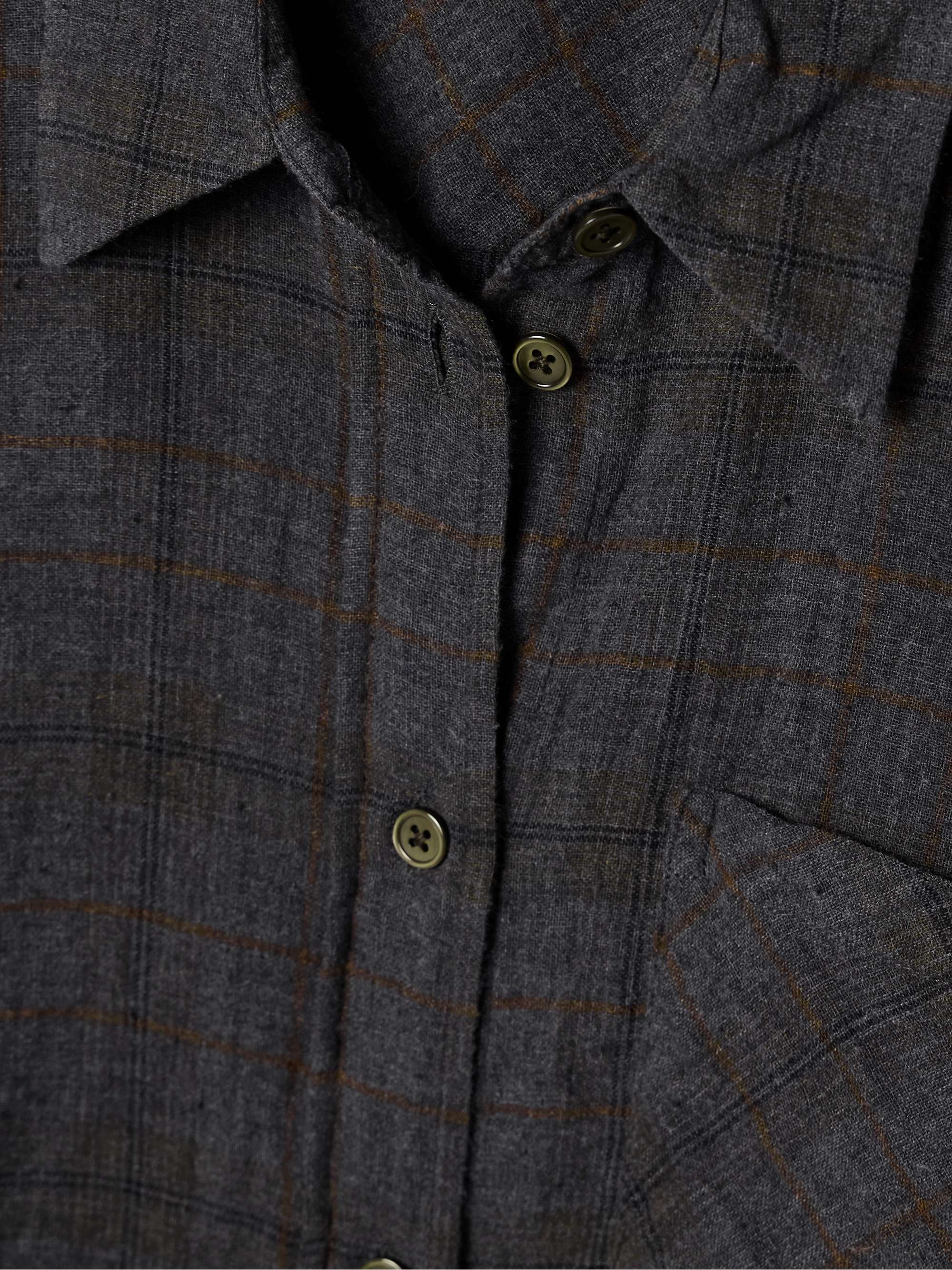 Daisy checked cotton-blend gauze shirt view