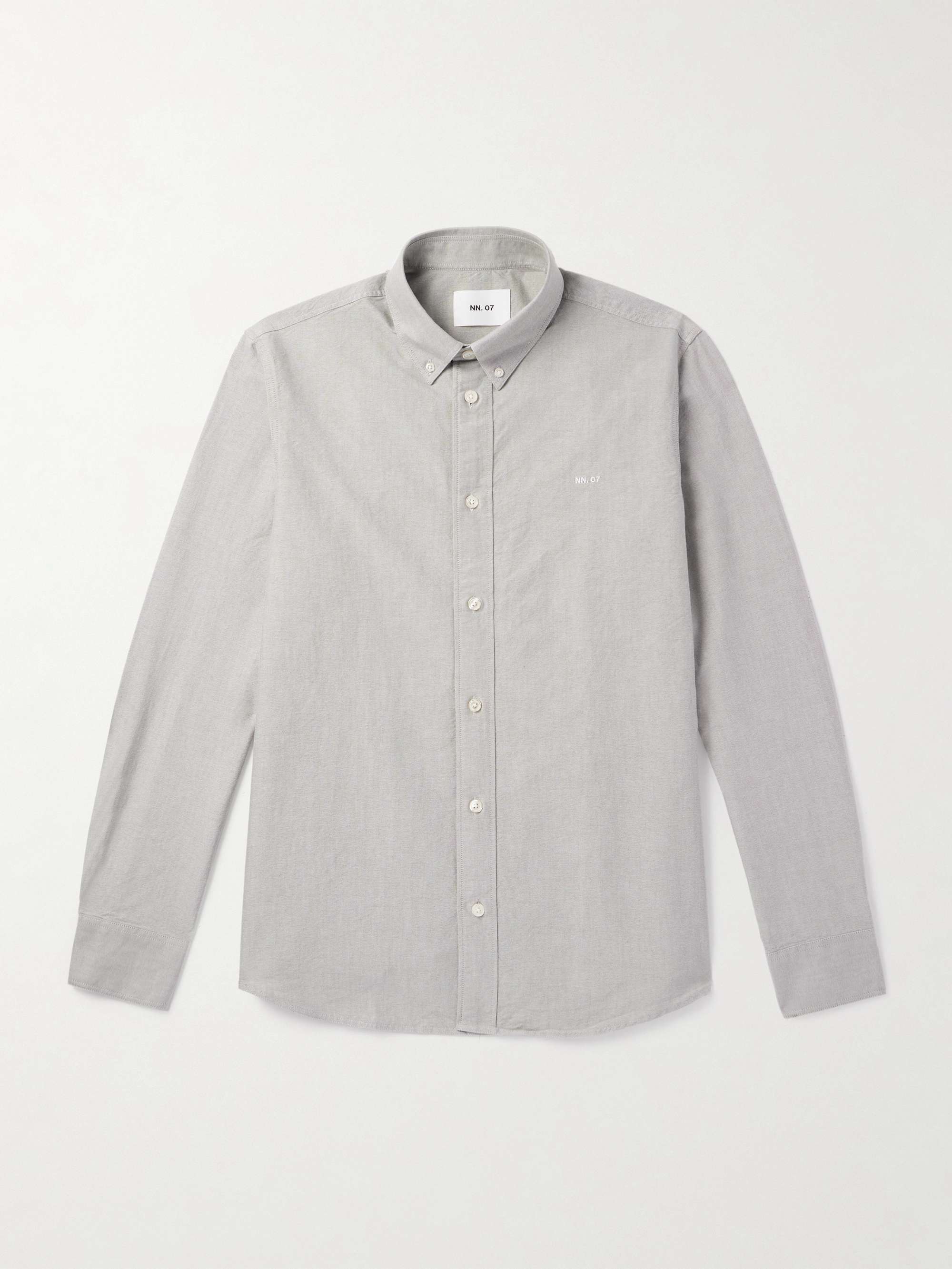 Colby 5910 Button-Down Collar Logo-Embroidered Organic Cotton Shirt view