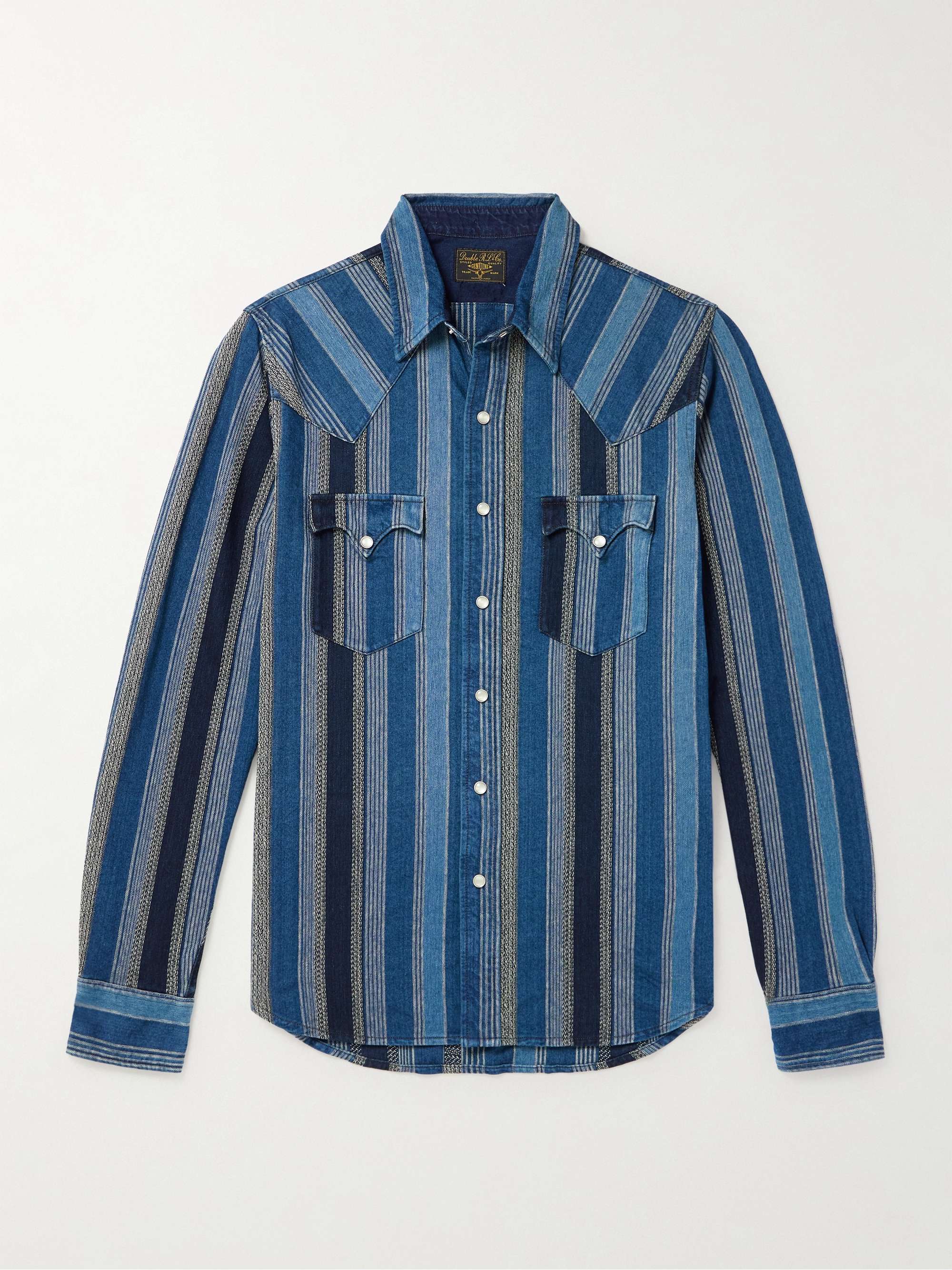 Striped Cotton-Jacquard Western Shirt view