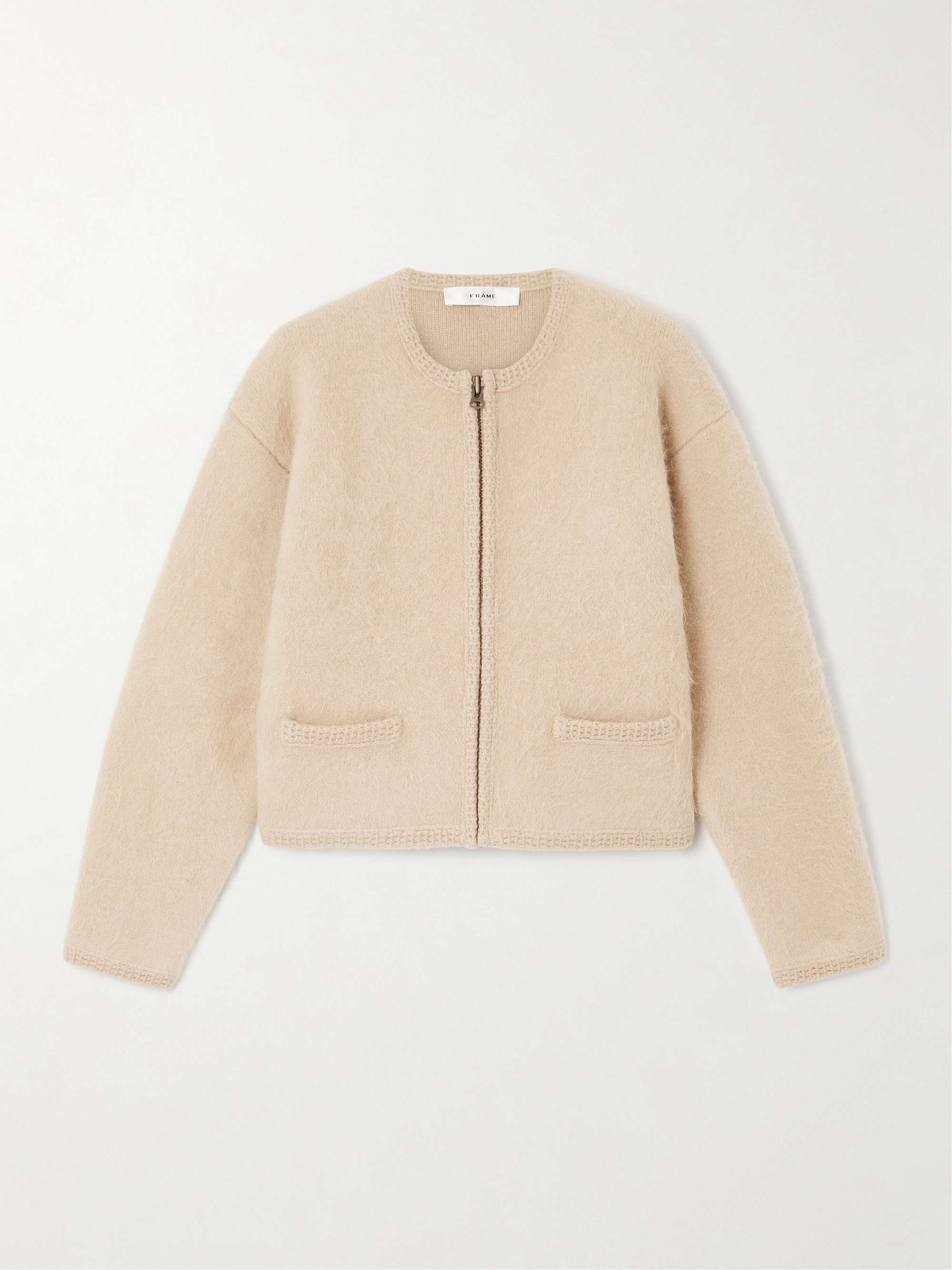 Brushed wool-blend cardigan view