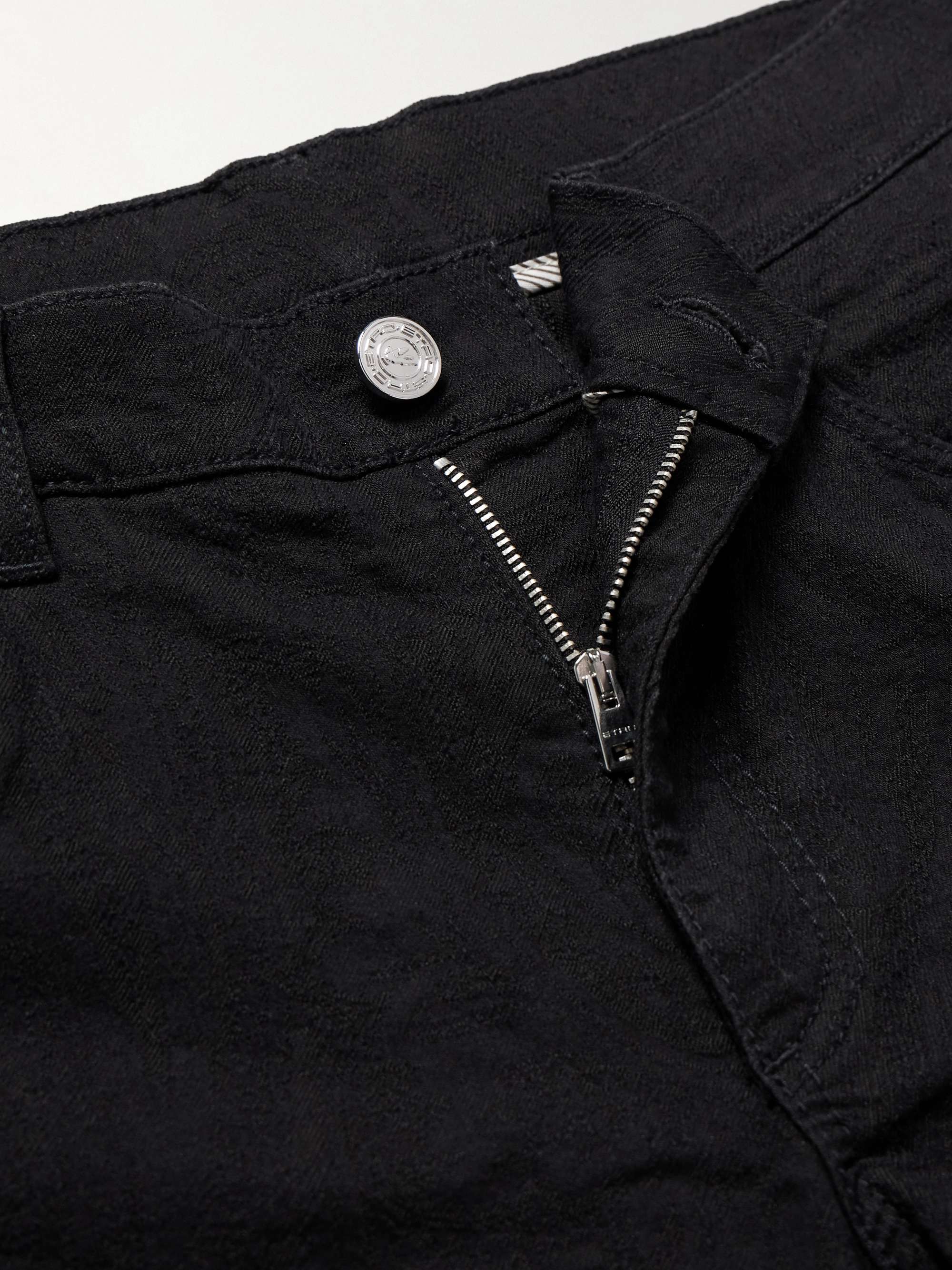 Slim-Fit Paisley-Jacquard Cotton-Blend Trousers view