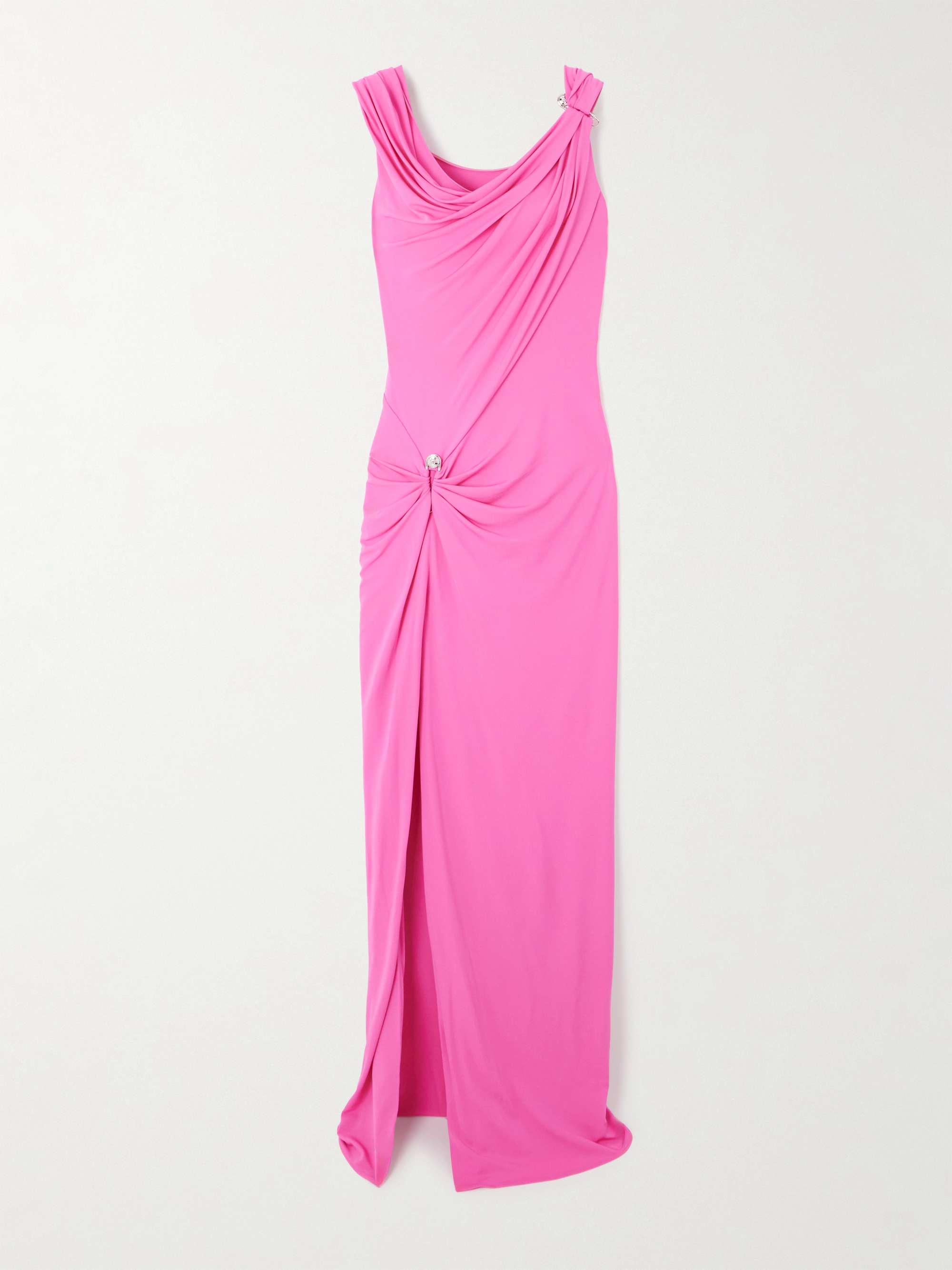 Embellished draped stretch-jersey gown view