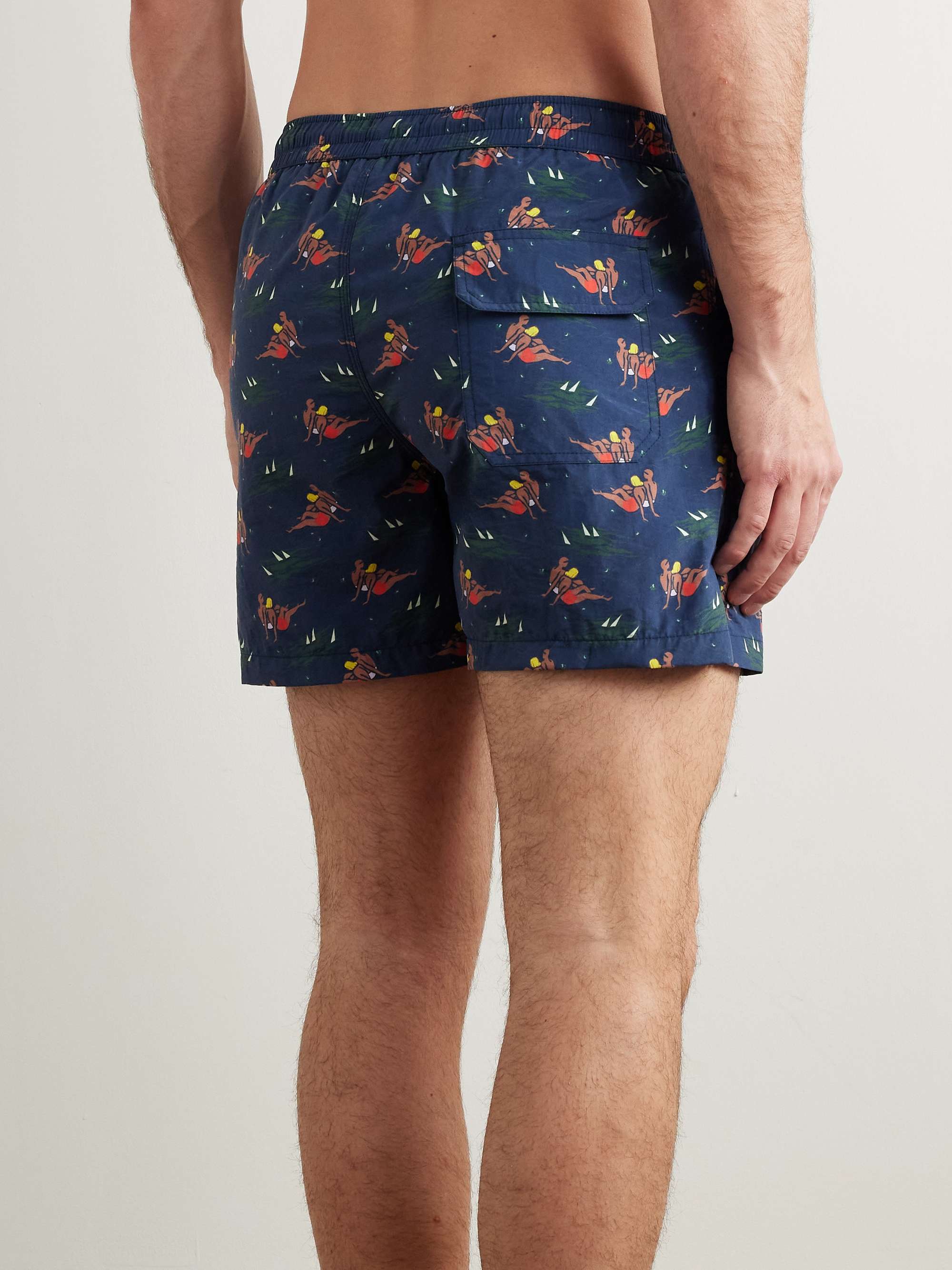 Bathers Straight-Leg Mid-Length Printed Swim Shorts view