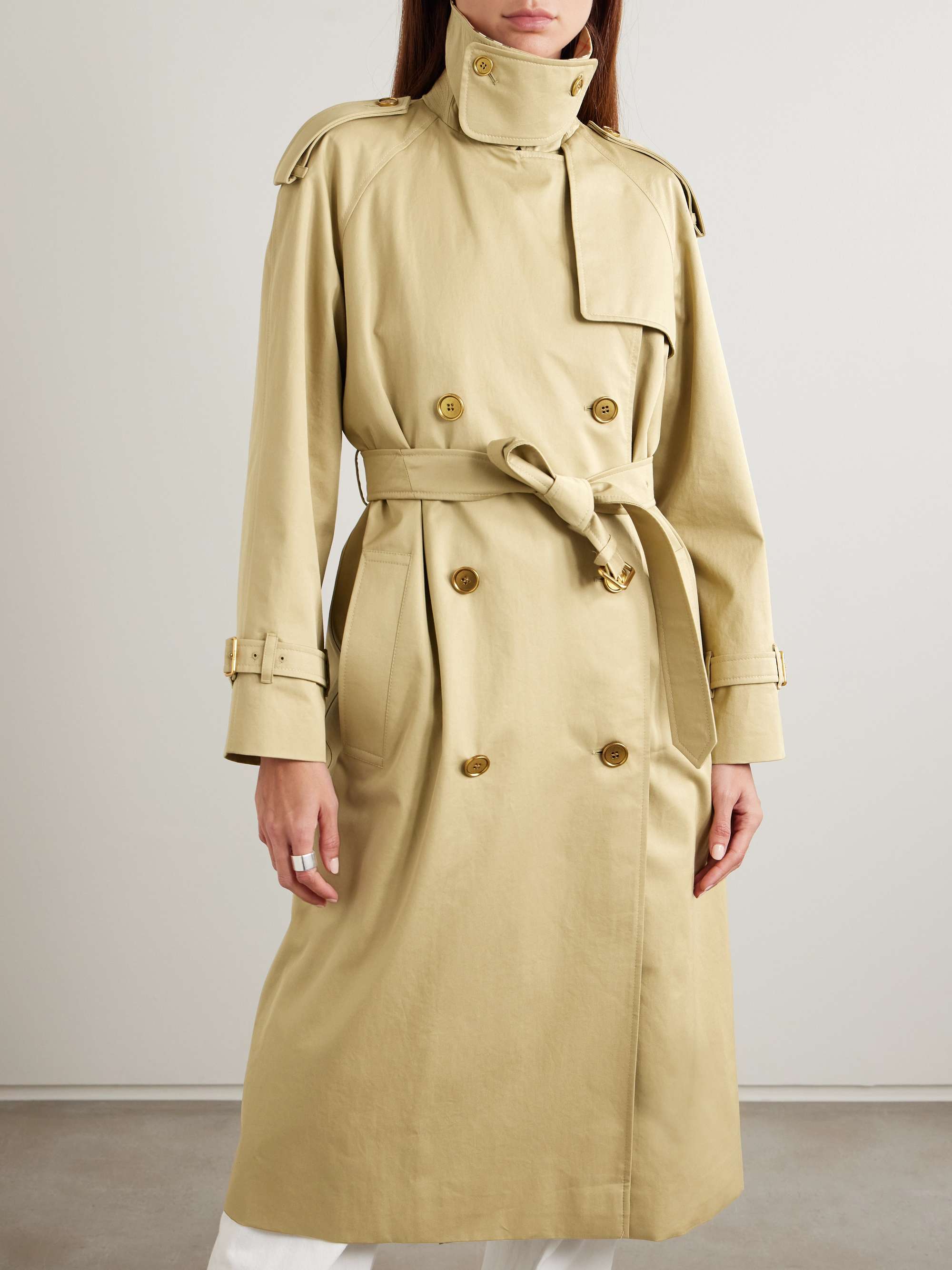 Castleford checked cotton-gabardine trench coat view